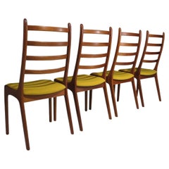 Kai Kristiansen for Korup Stolefabrik Teak High Back Dining Chairs (Set of 4)