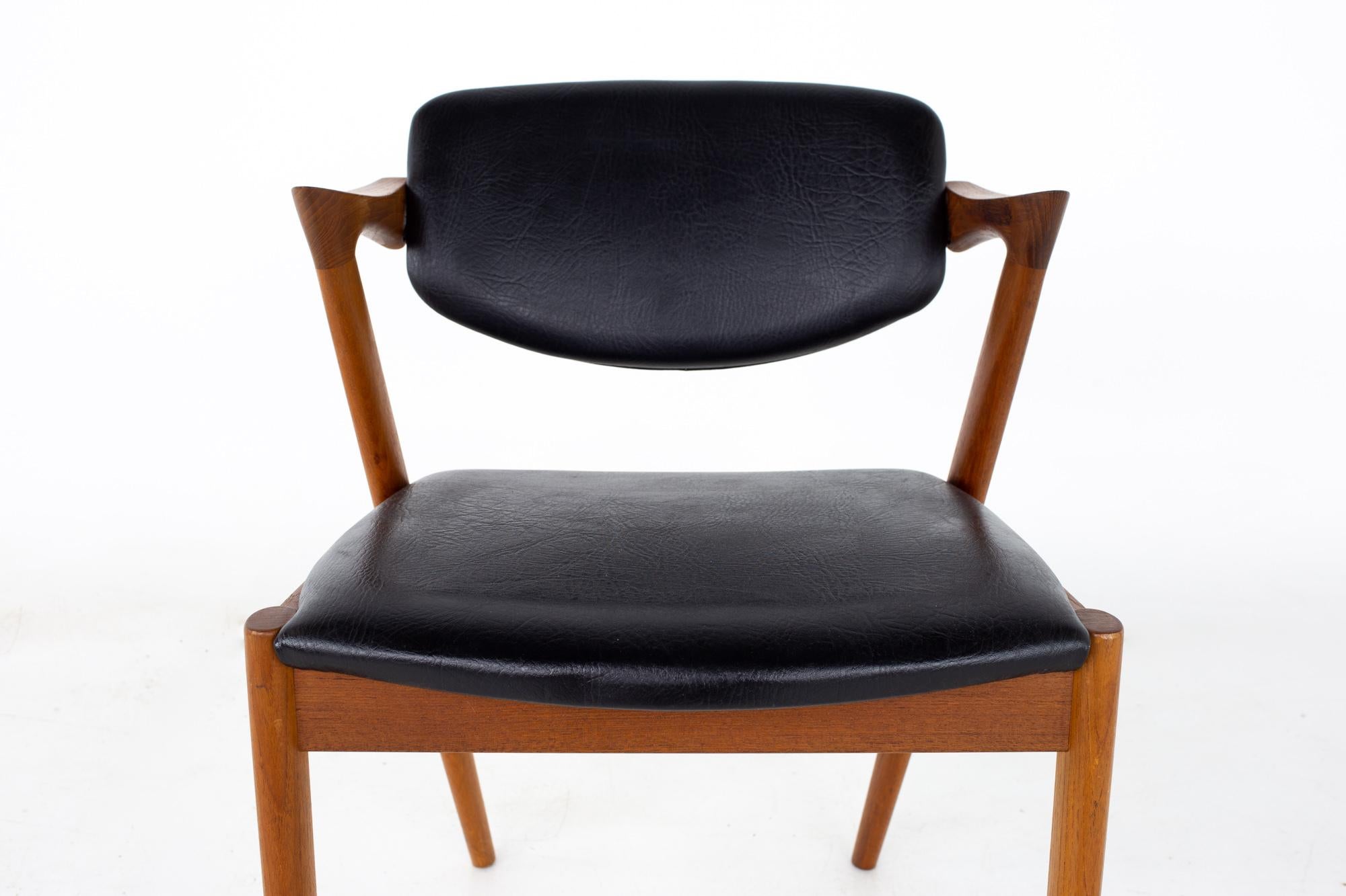 Kai Kristiansen for SVA Mobler Model 42 MCM Teak Z Dining Chairs, Set of 6 4