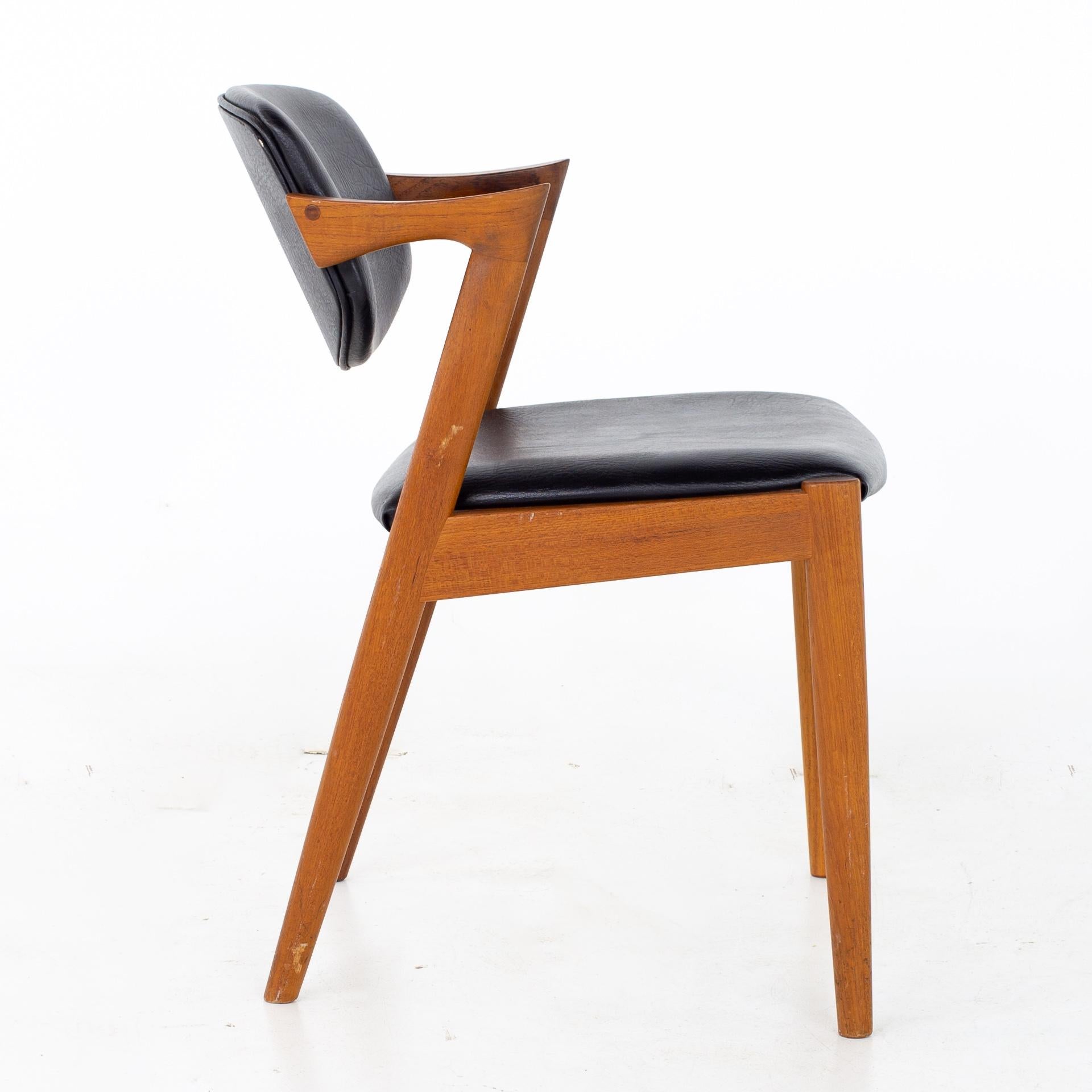 Kai Kristiansen for SVA Mobler Model 42 MCM Teak Z Dining Chairs, Set of 6 1
