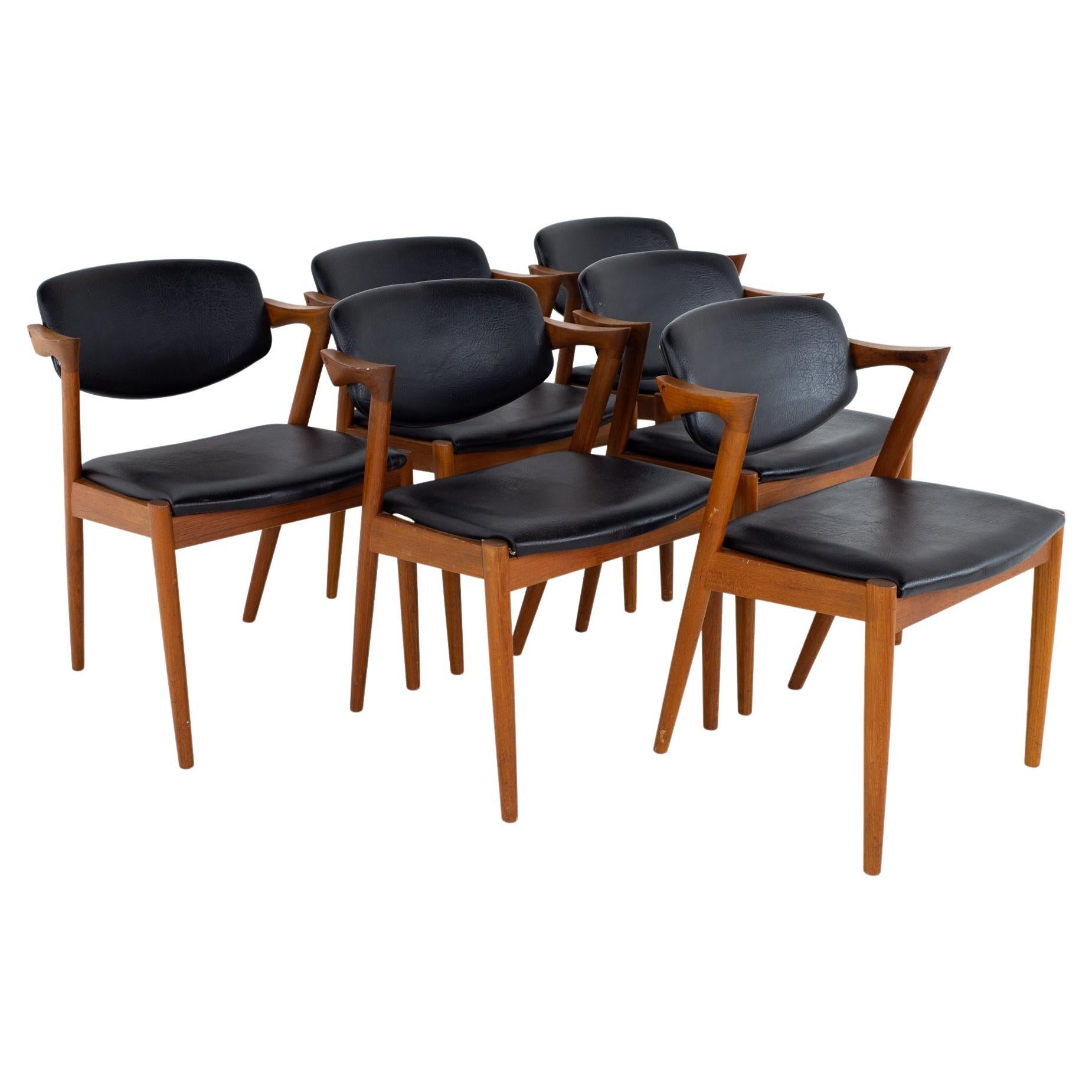 Kai Kristiansen for SVA Mobler Model 42 Mid-Century Teak Z Dining Chairs, Set O