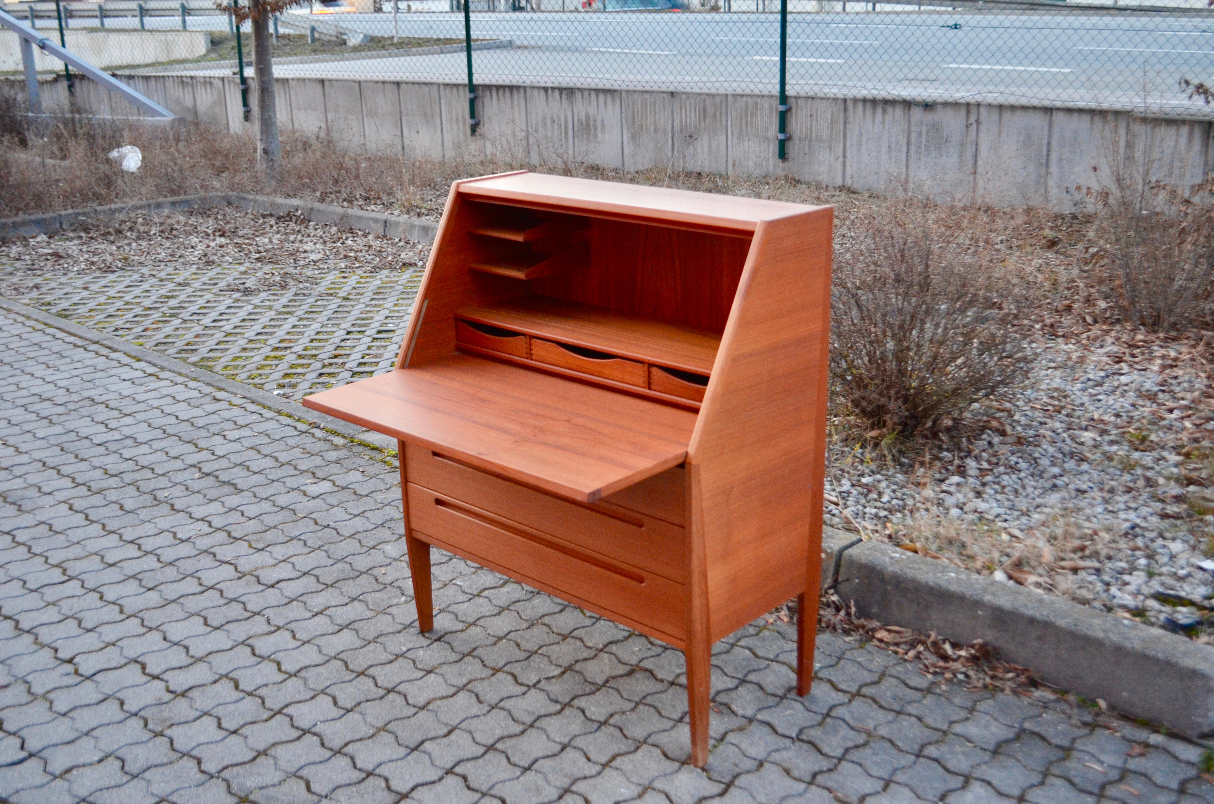 Kai Kristiansen for Torring / HJN Mobler Model 63 Danish Modern Teak Secretary For Sale 3