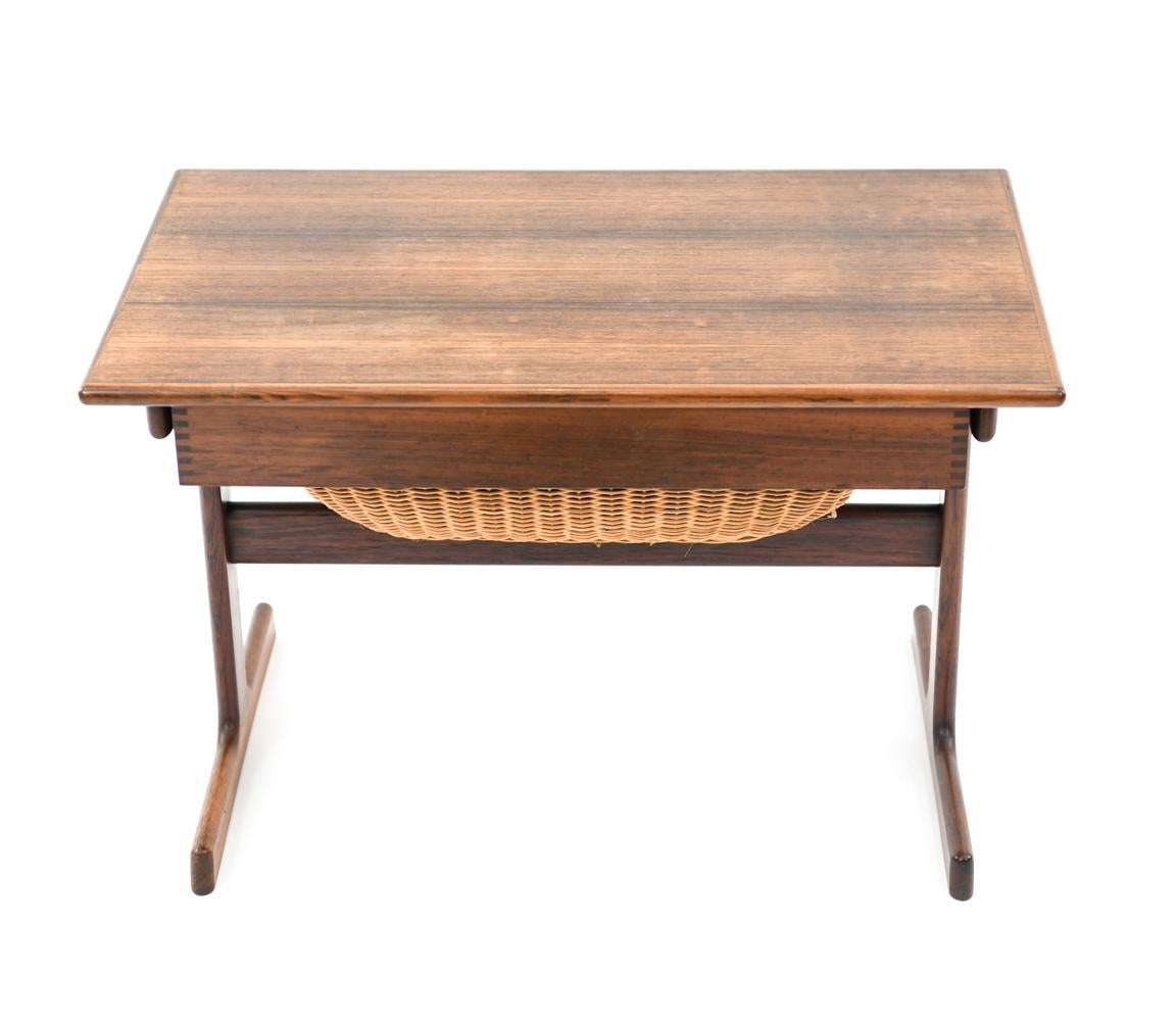 Mid-Century Modern Kai Kristiansen for Vildbjerg Mobelfabrik Rosewood Sewing Table