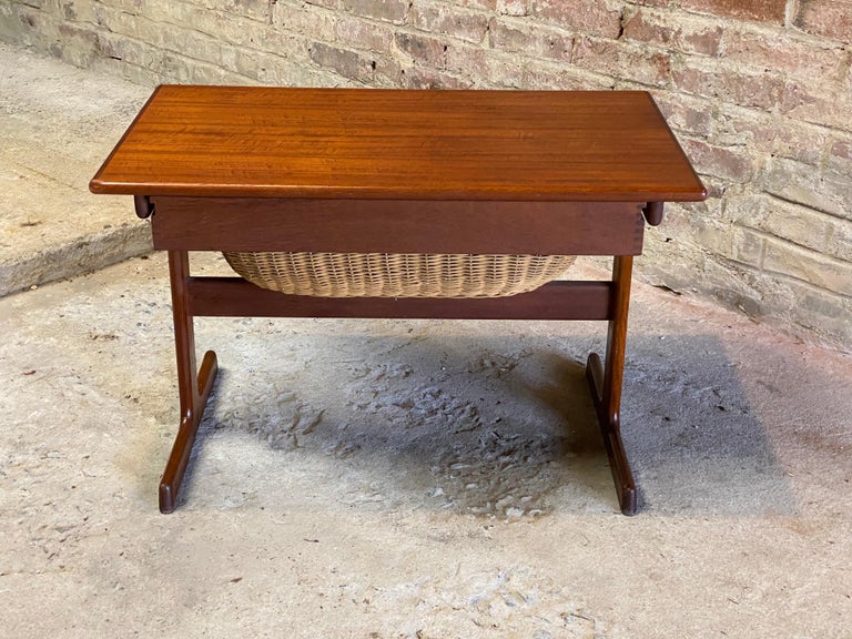 Kai Kristiansen for Vildbjerg Mobelfabrik Teak and Wicker Sewing