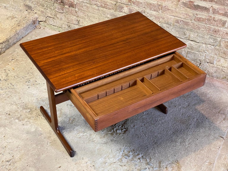 Kai Kristiansen for Vildbjerg Mobelfabrik Teak and Wicker Sewing