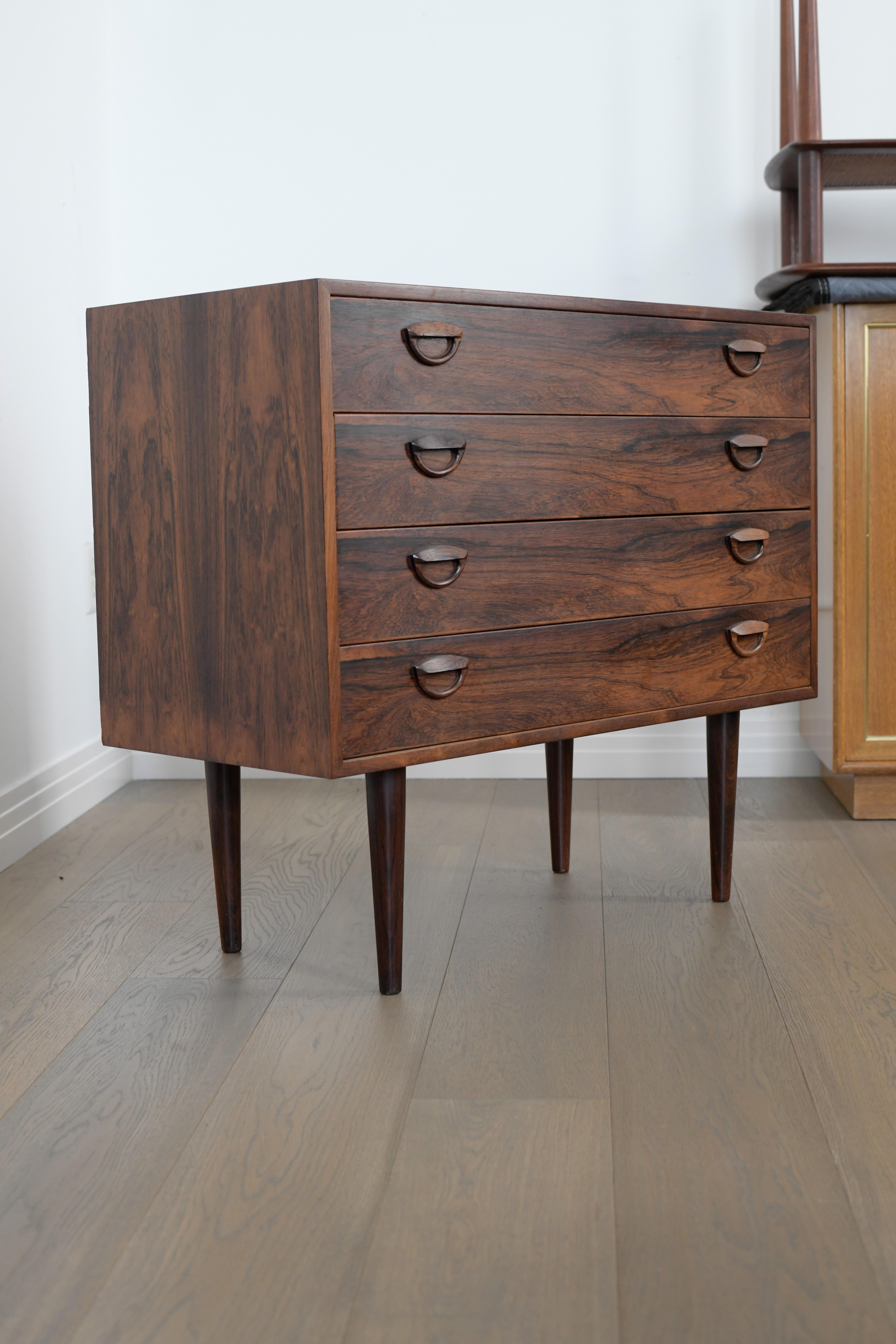 20ième siècle Commode à quatre tiroirs Kai Kristiansen par AM Mobler, Danemark  en vente
