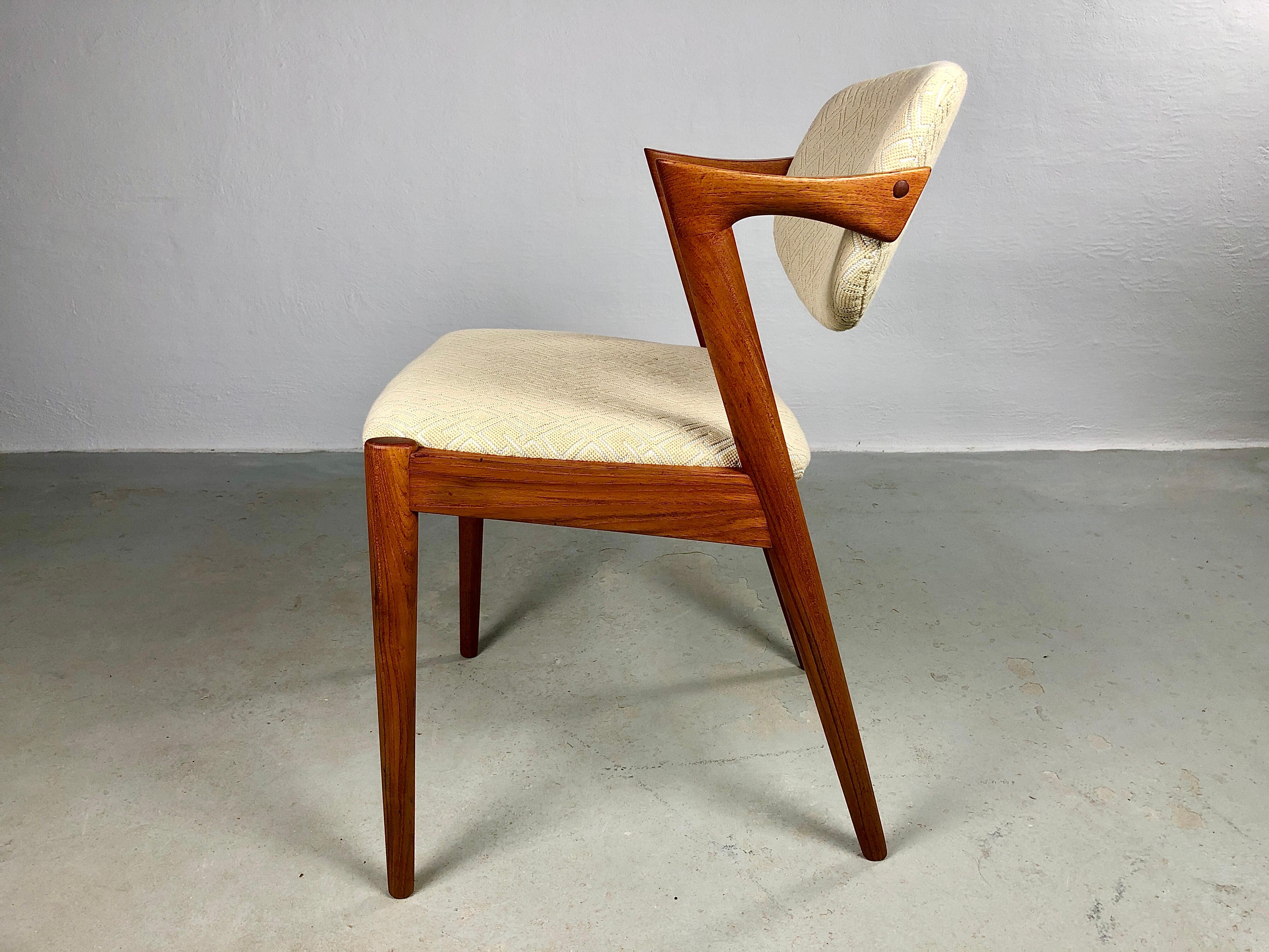 Woodwork Four Restored Kai Kristiansen Teak Dining Chairs Custom Reupholstry Included For Sale