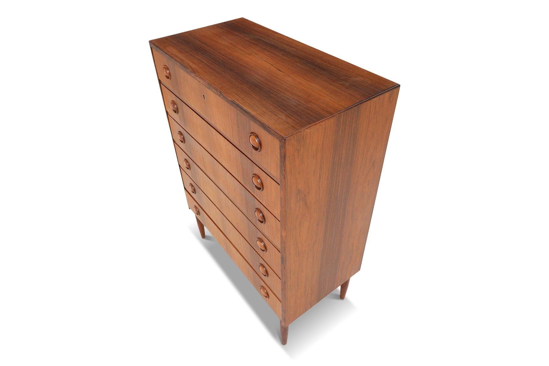 Mid-Century Modern Kai Kristiansen Highboy Dresser in Brazilian Rosewood For Sale
