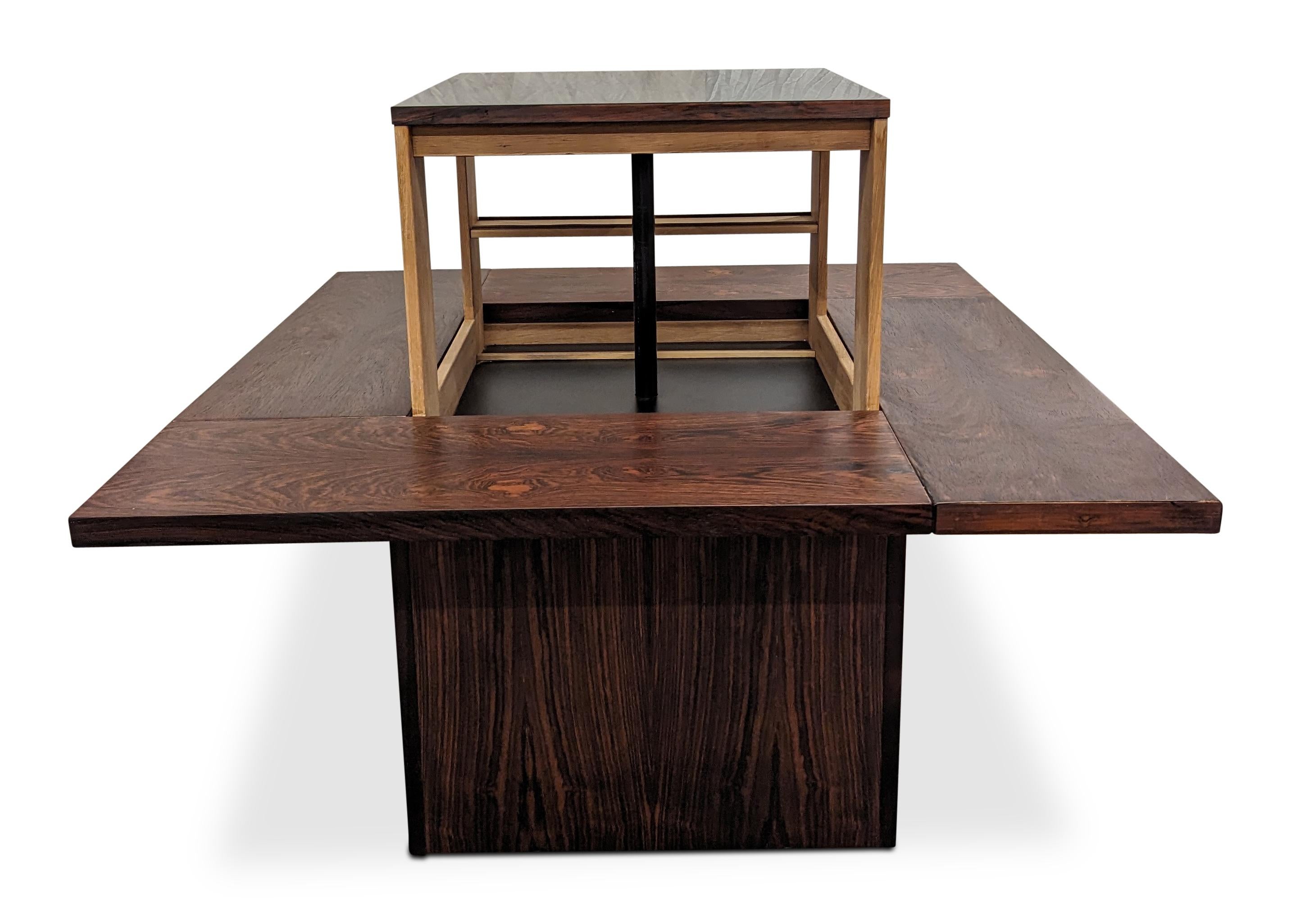 Has a few small discolorations on the top. Please see pictures. 
Vintage Danish mid-century modern, made in the 1950's - Recently refurbished

Brazilian rosewood have been illegal to harvest since 1961 and on the U.N. CITES list of endangered spices