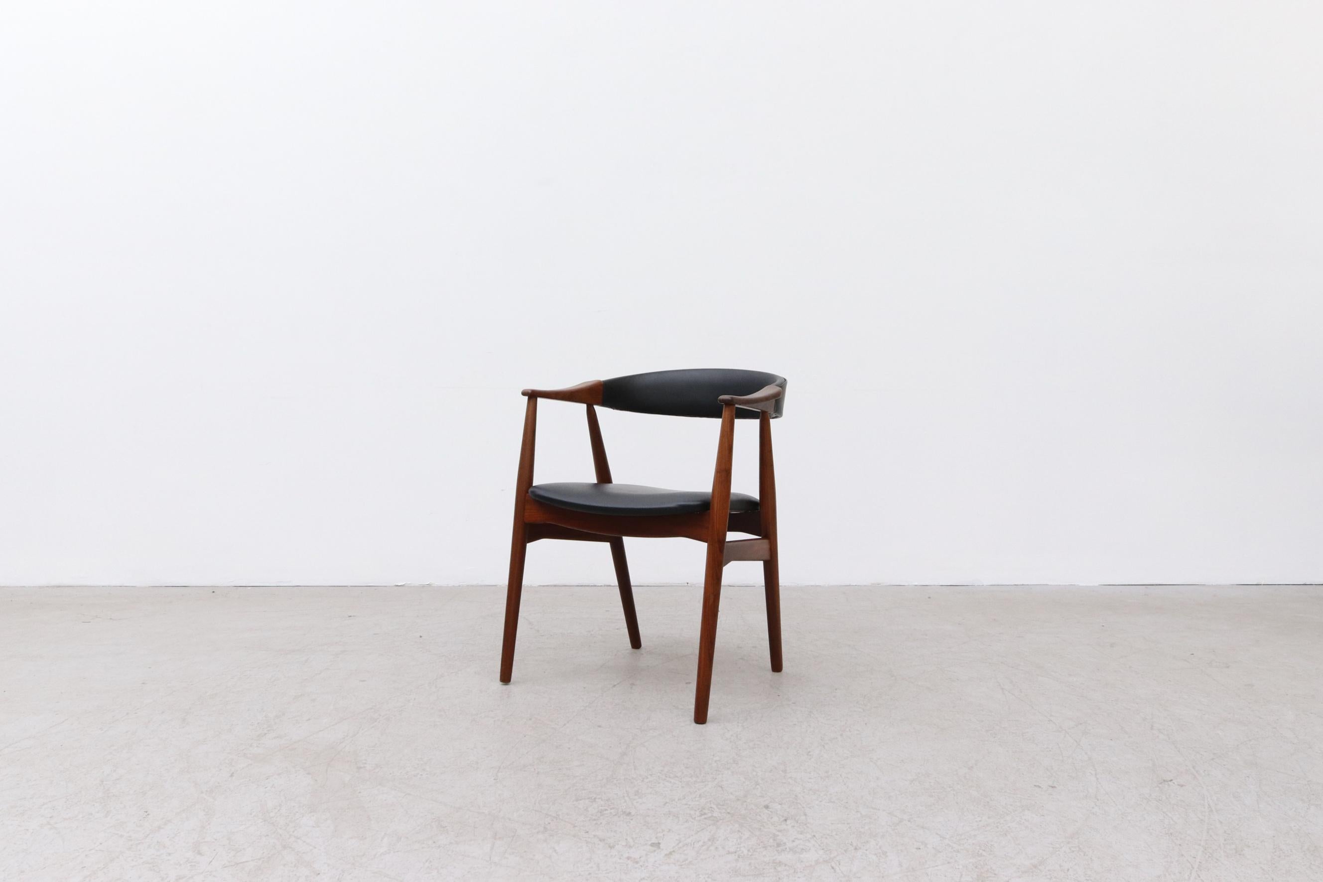 Mid-Century Modern Kai Kristiansen Inspired Teak Arm Chair by Th. Harlev