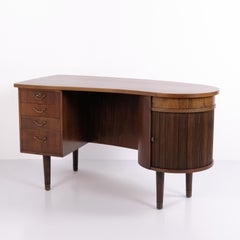 Kai Kristiansen Kidney 54 Walnut Desk for FM Furniture Feldballe 1950s