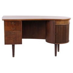 Kai Kristiansen Kidney 54 Walnut Desk for FM Furniture Feldballe 1950s