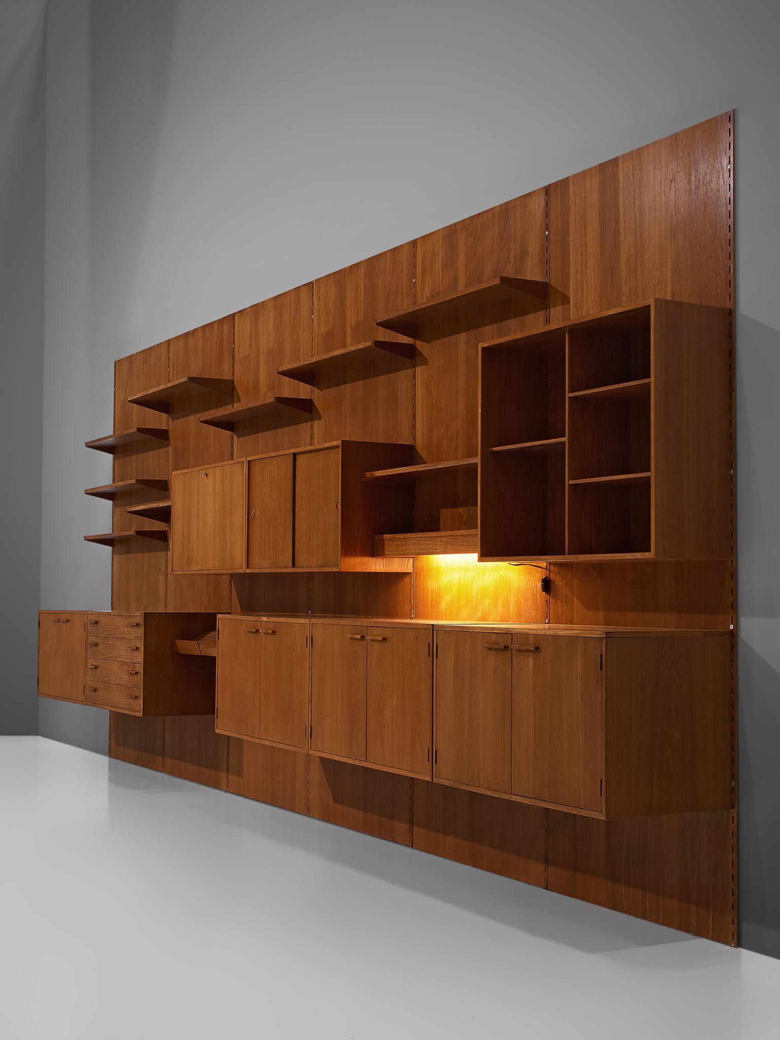 Mid-20th Century Kai Kristiansen Large Wall Unit in Teak, circa 1955