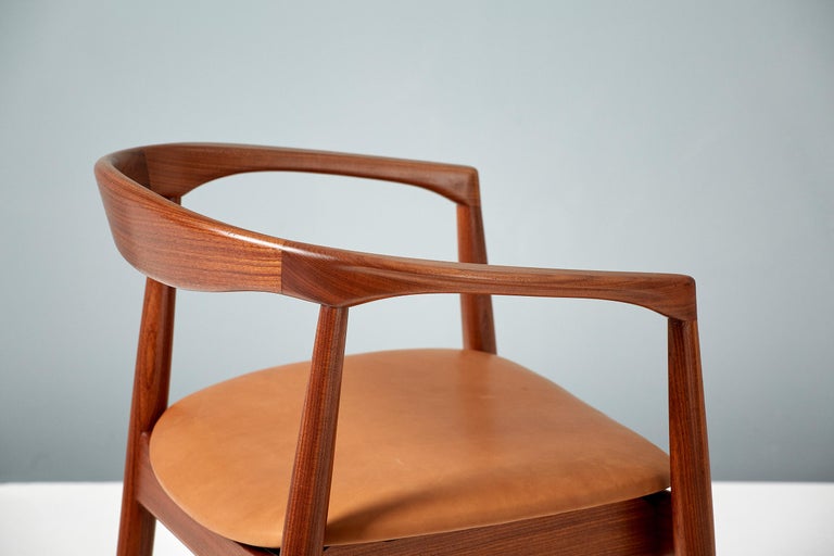 Teak Kai Kristiansen Leather Troja Armchair, c1960 For Sale