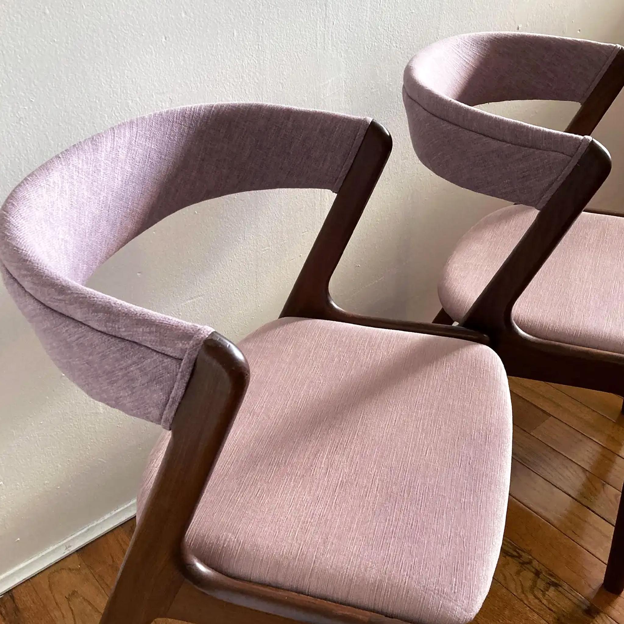 Kai Kristiansen fauteuil à dossier incurvé rose mauve, années 1960 en vente 2