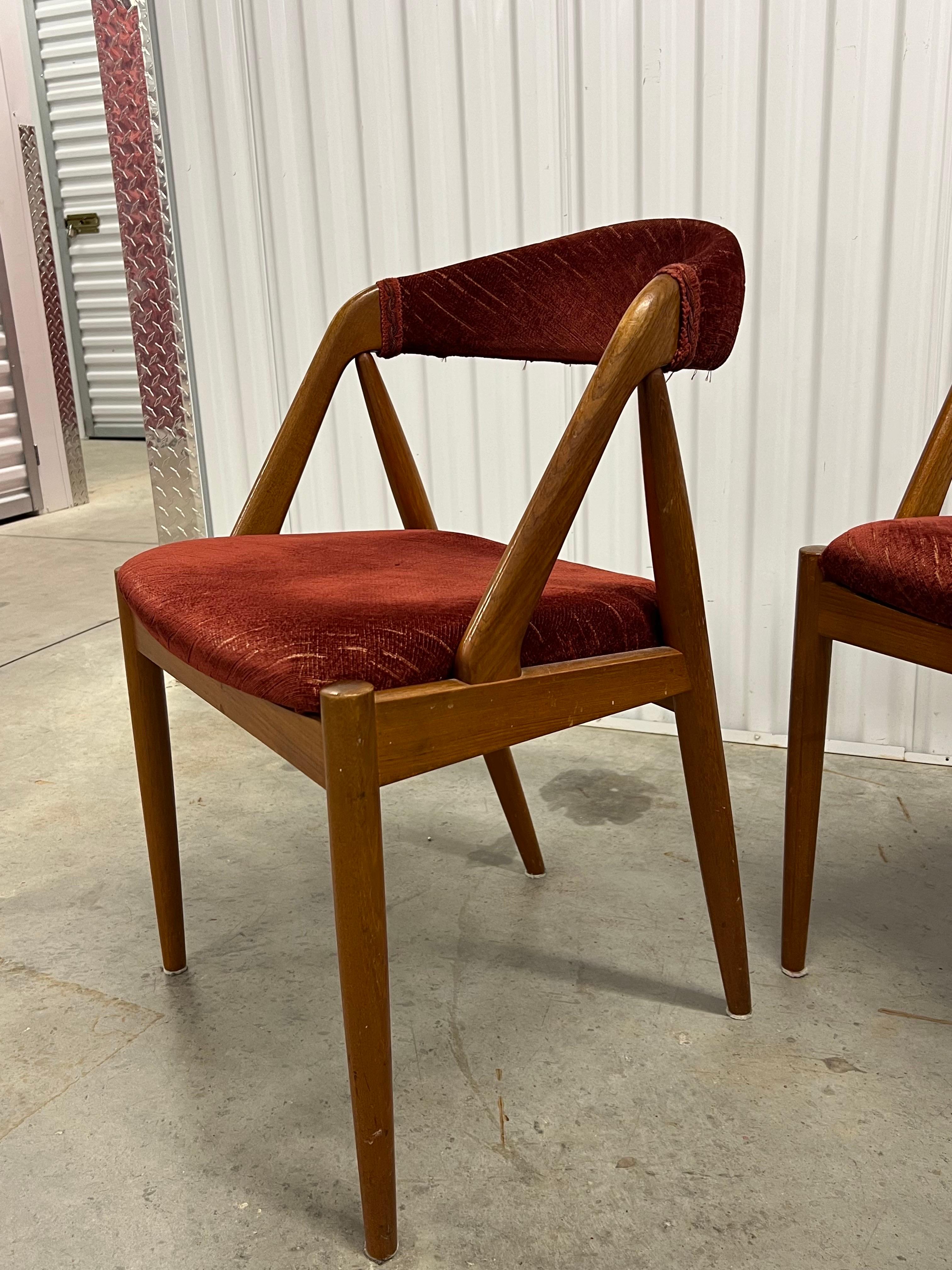 Mid-Century Modern Kai Kristiansen Mid Century Danish Model 31 Teak Dining Chairs - Set of 6