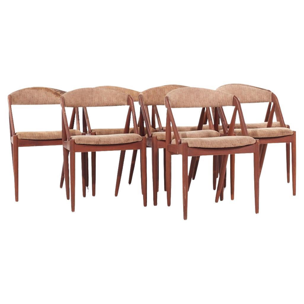 Kai Kristiansen Dänische Modell 31 Teakholz-Esszimmerstühle aus der Mitte des Jahrhunderts - 8er-Set