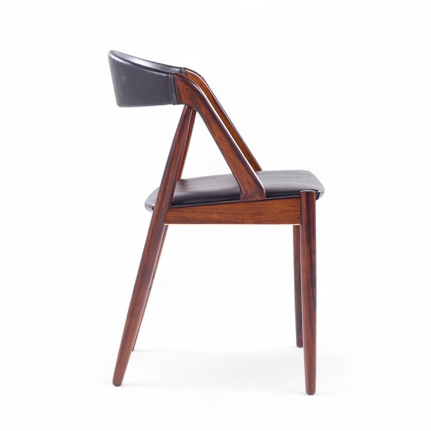 Kai Kristiansen Mid Century Danish Rosewood Dining Chairs - Set of 10 For Sale 1