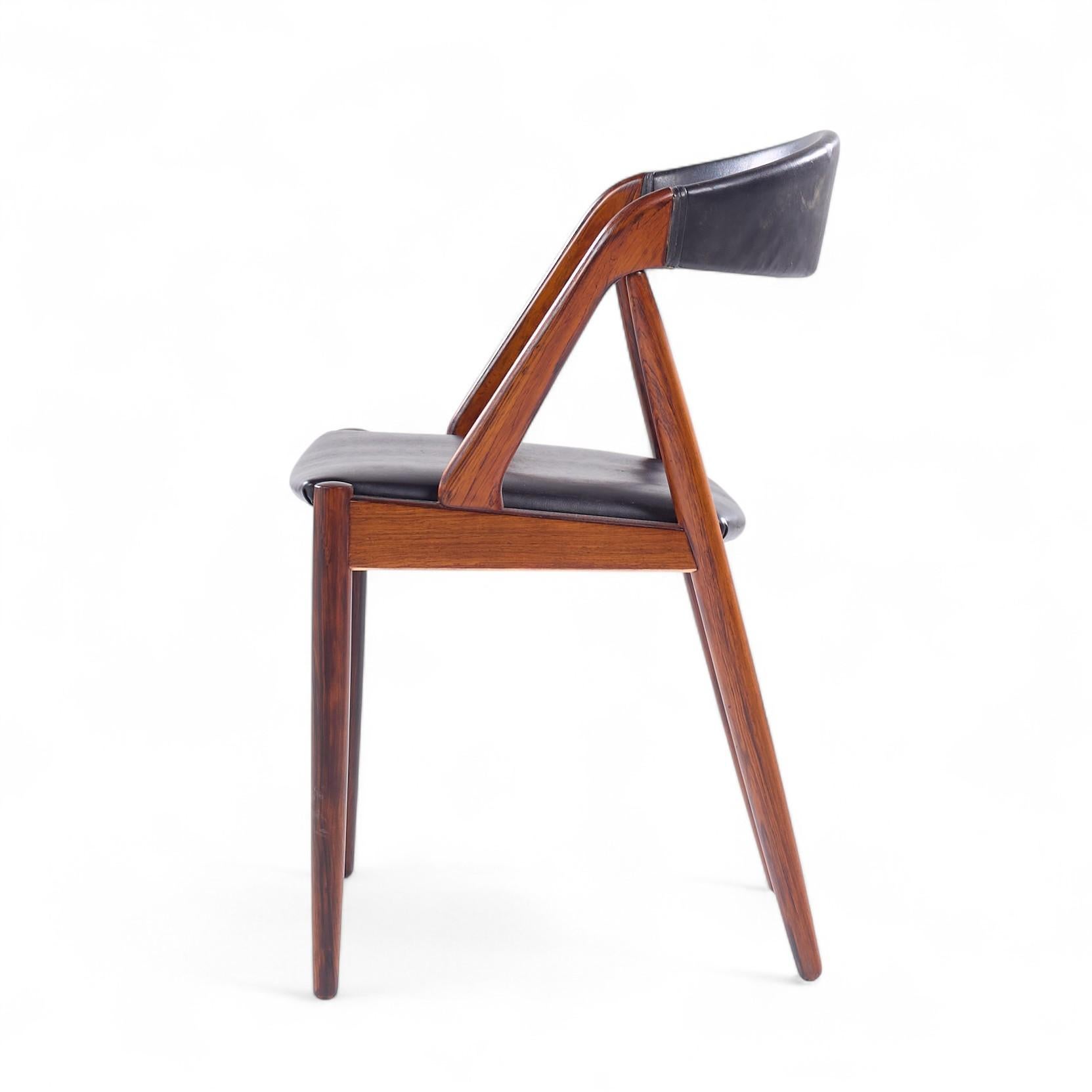 Kai Kristiansen Mid Century Danish Rosewood Dining Chairs - Set of 10 For Sale 3