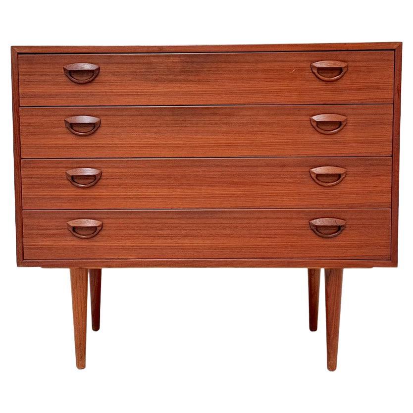 Kai Kristiansen Mid Century Danish Teak 4-Drawer Chest of Drawers, 1960s