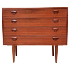 Kai Kristiansen Mid Century Danish Teak 4-Drawer Chest of Drawers, 1960s