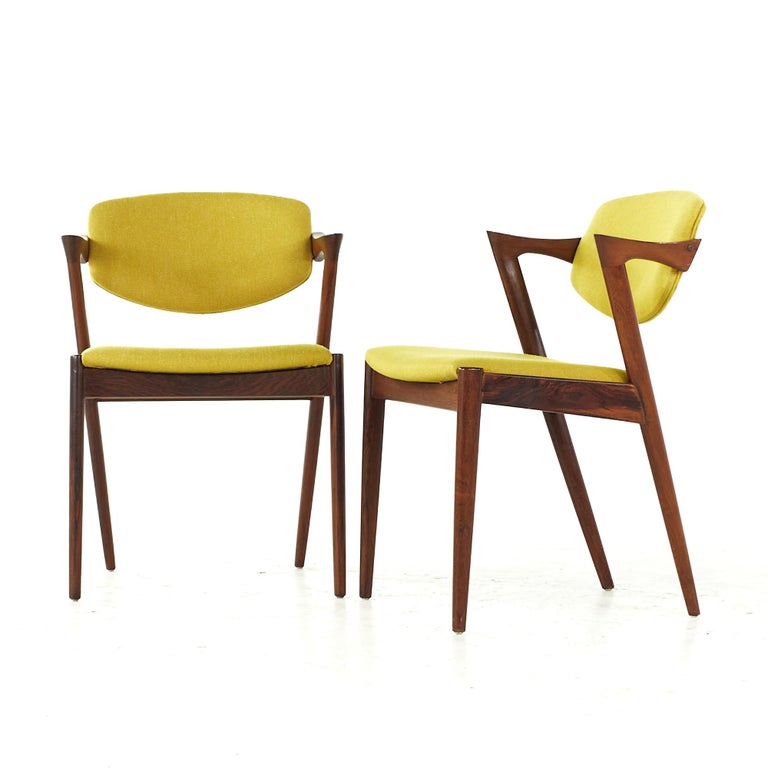 Kai Kristiansen Midcentury Rosewood Z Dining Chairs, Pair For Sale at