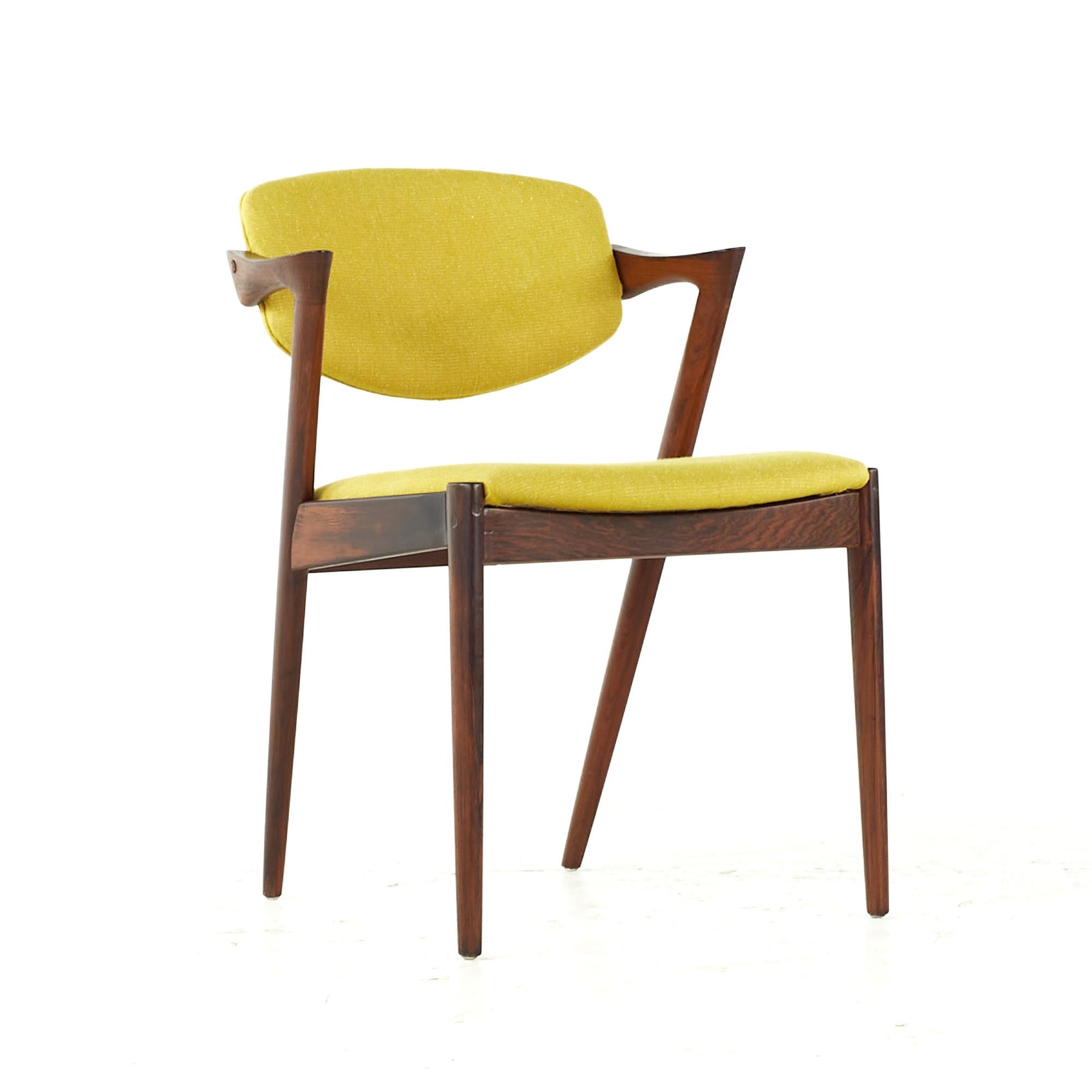Danish SOLD 05/01/24 Kai Kristiansen Midcentury Rosewood Z Dining Chairs, Pair For Sale