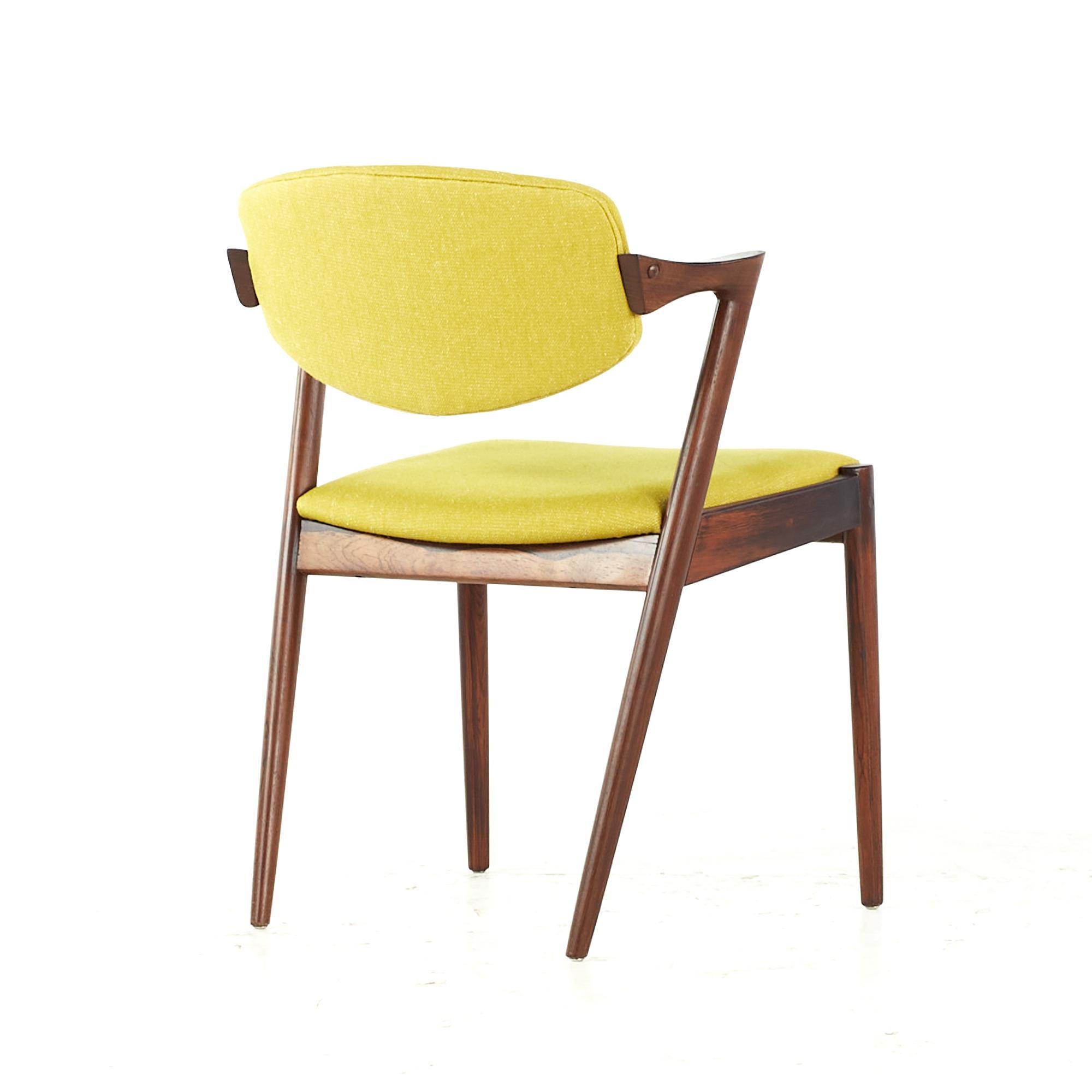Upholstery SOLD 05/01/24 Kai Kristiansen Midcentury Rosewood Z Dining Chairs, Pair For Sale