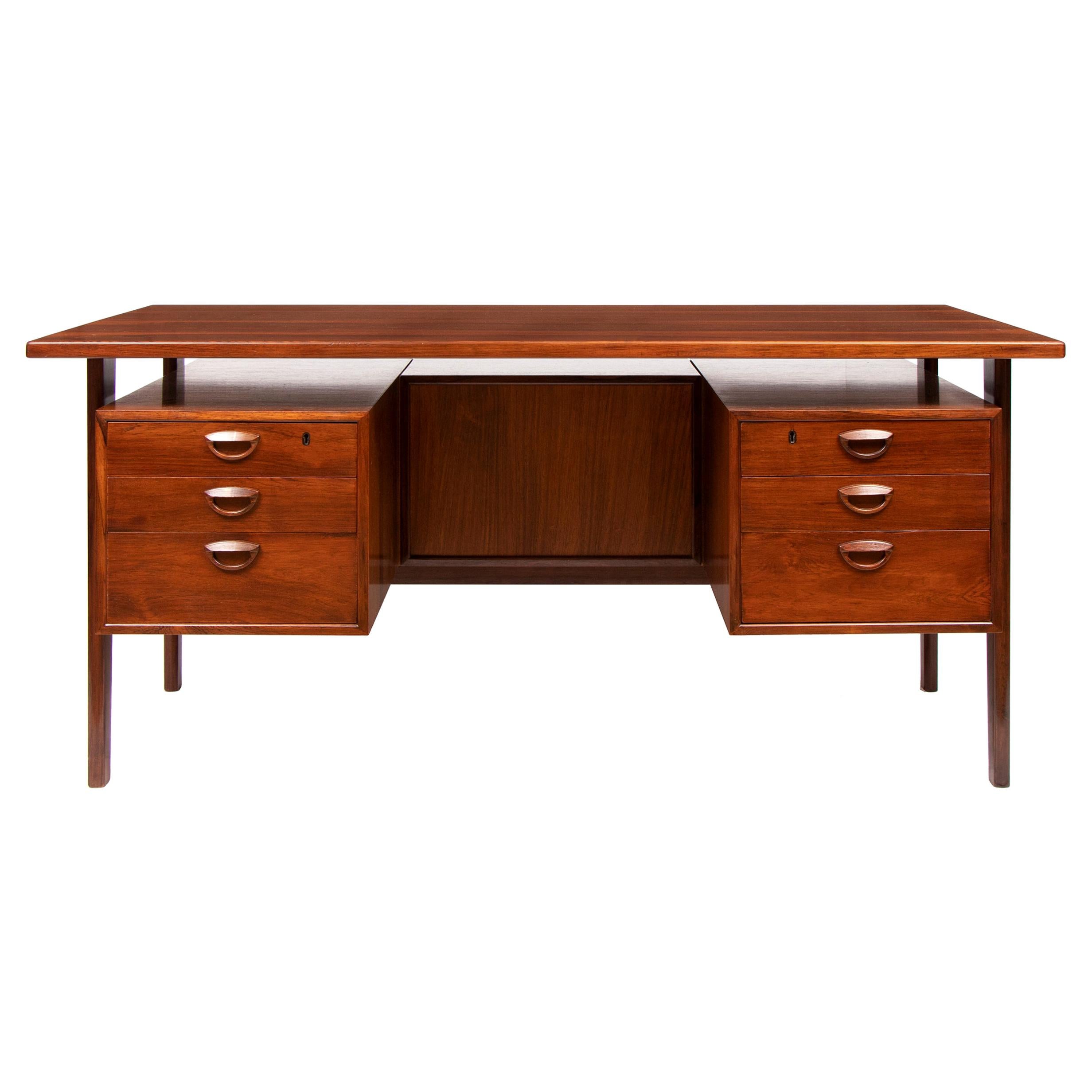 Kai Kristiansen Midcentury Rosewood Floating Top Desk for FM Mobler