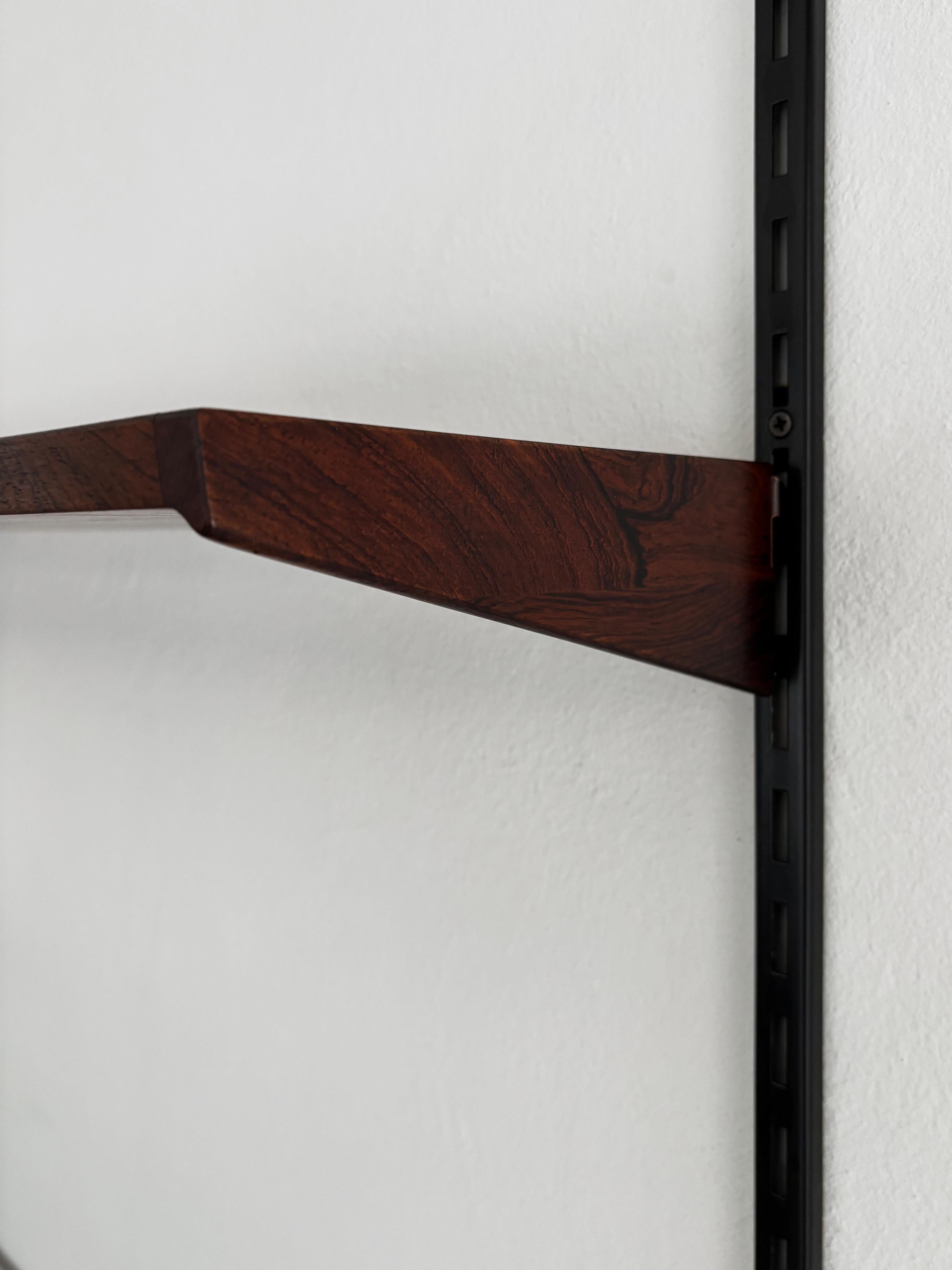 Kai Kristiansen MidCentury Scandinavian Dark Wood Shelves System Fm Møbler 1960s 4