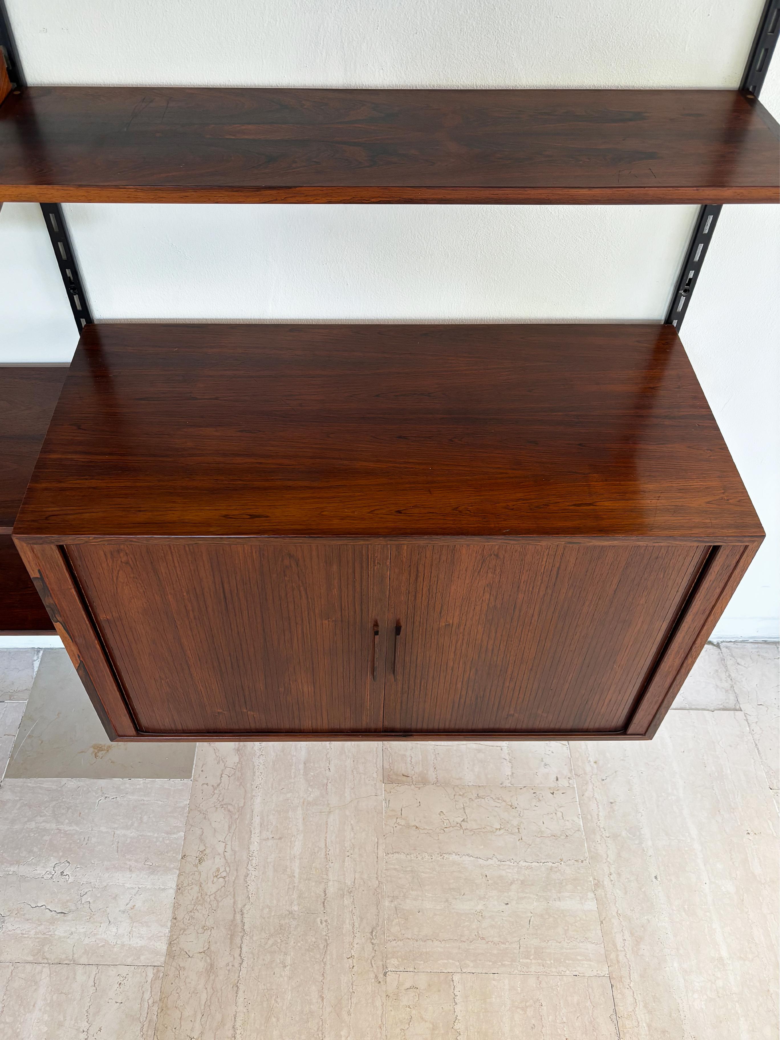 Kai Kristiansen MidCentury Scandinavian Dark Wood Shelves System Fm Møbler 1960s For Sale 4