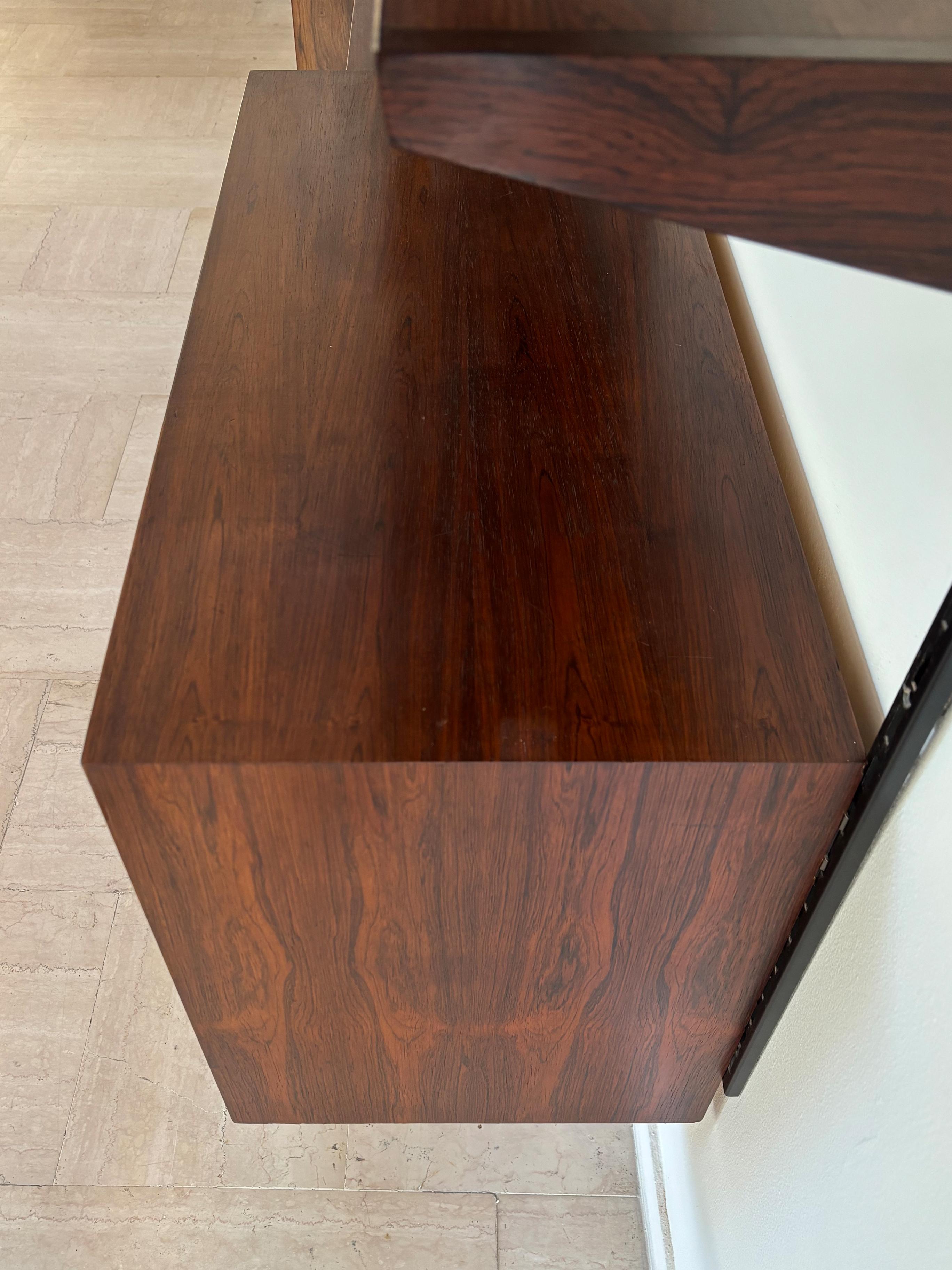 Kai Kristiansen MidCentury Scandinavian Dark Wood Shelves System Fm Møbler 1960s For Sale 5
