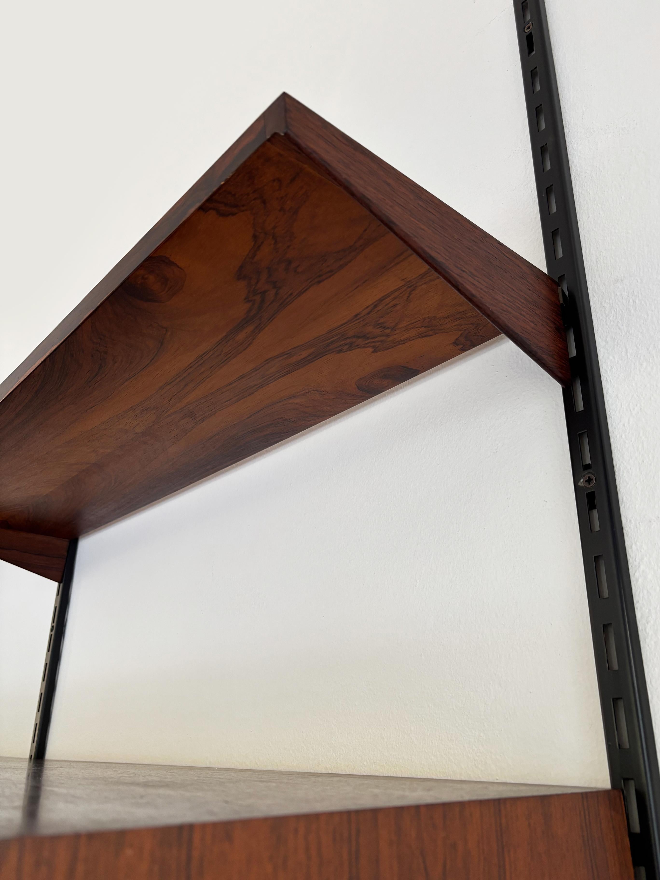 Kai Kristiansen MidCentury Scandinavian Dark Wood Shelves System Fm Møbler 1960s For Sale 12