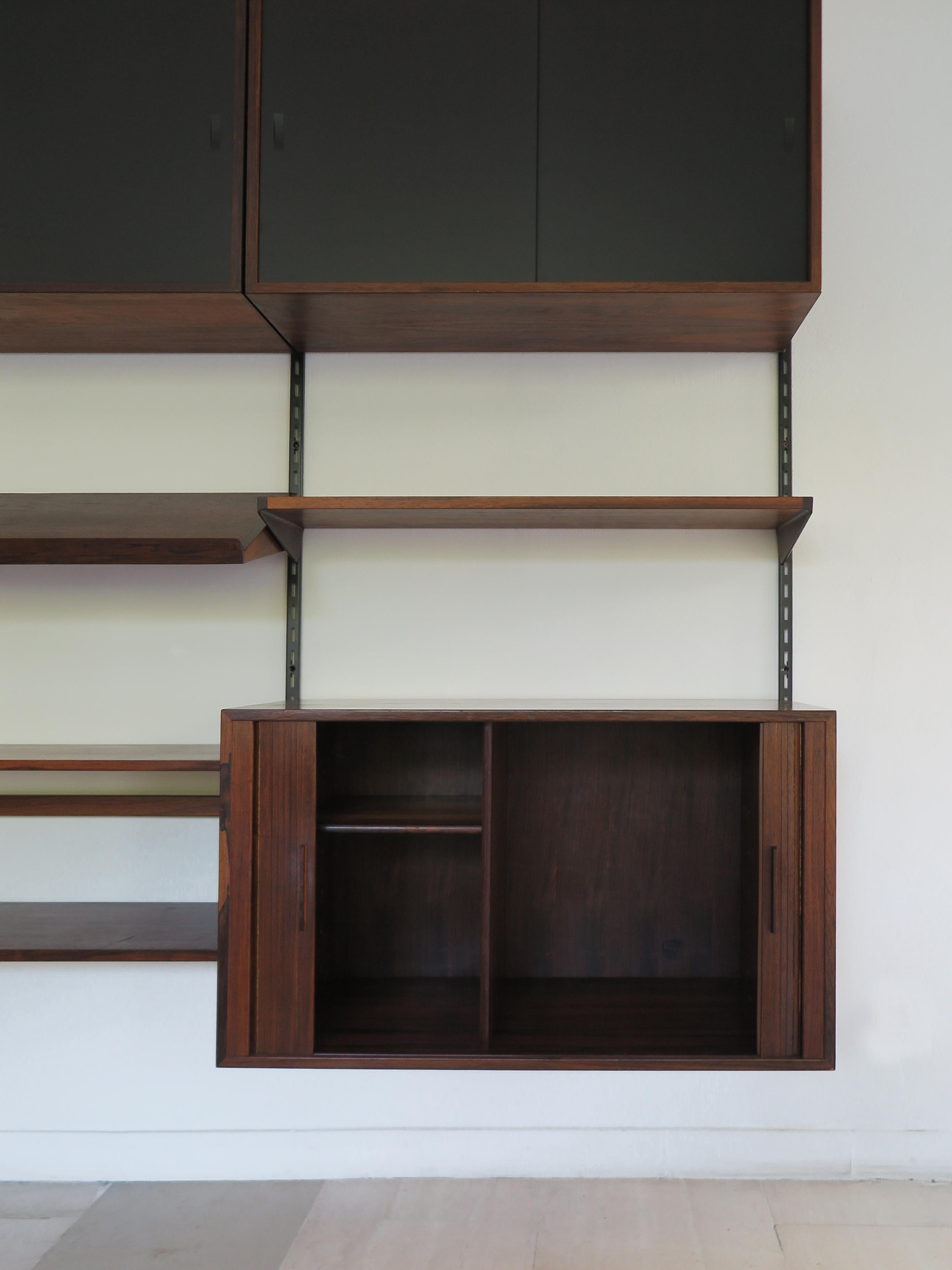 Kai Kristiansen MidCentury Scandinavian Dark Wood Shelves System Fm Møbler 1960s In Good Condition For Sale In Reggio Emilia, IT