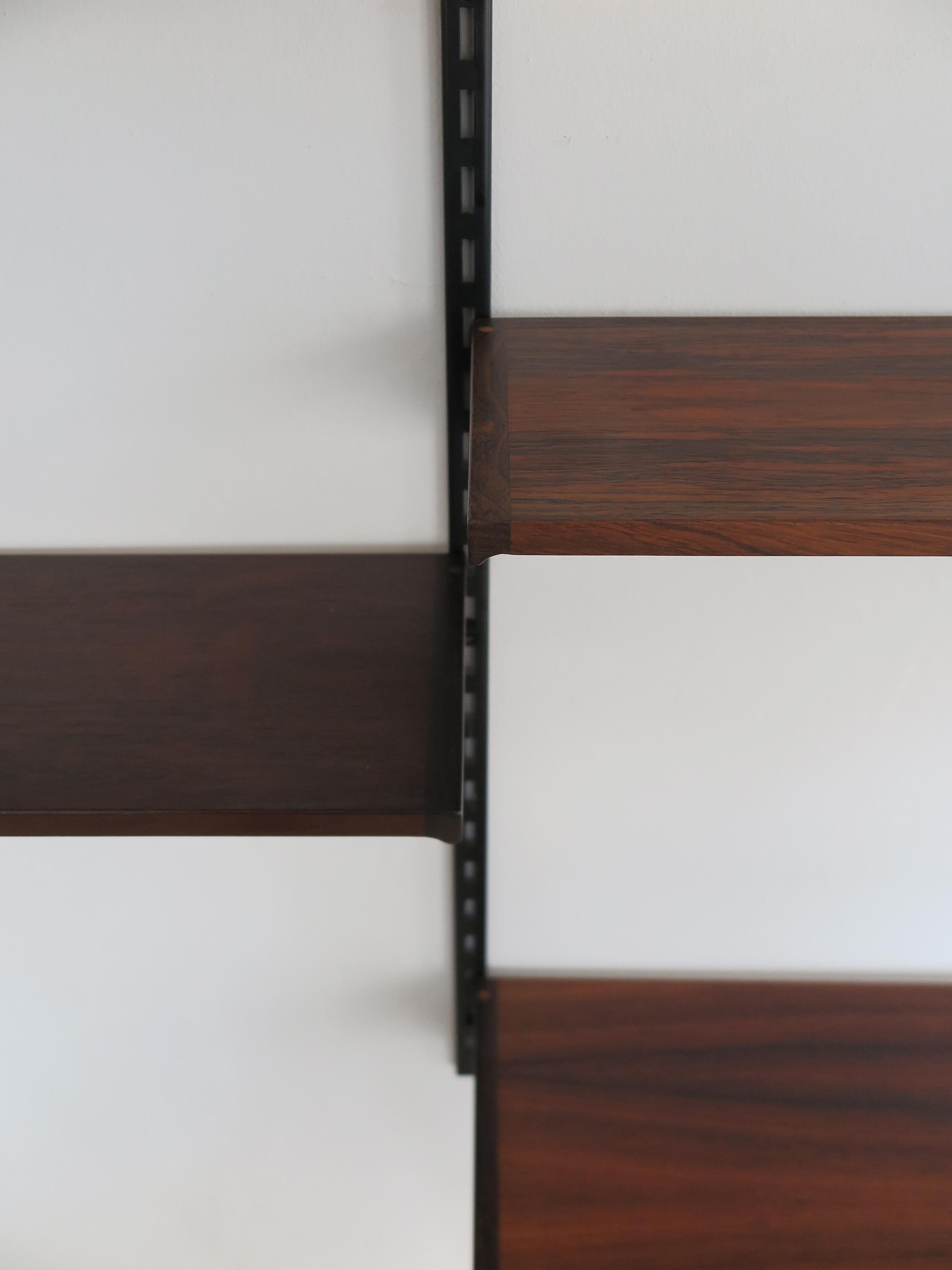 Mid-20th Century Kai Kristiansen MidCentury Scandinavian Dark Wood Shelves System Fm Møbler 1960s