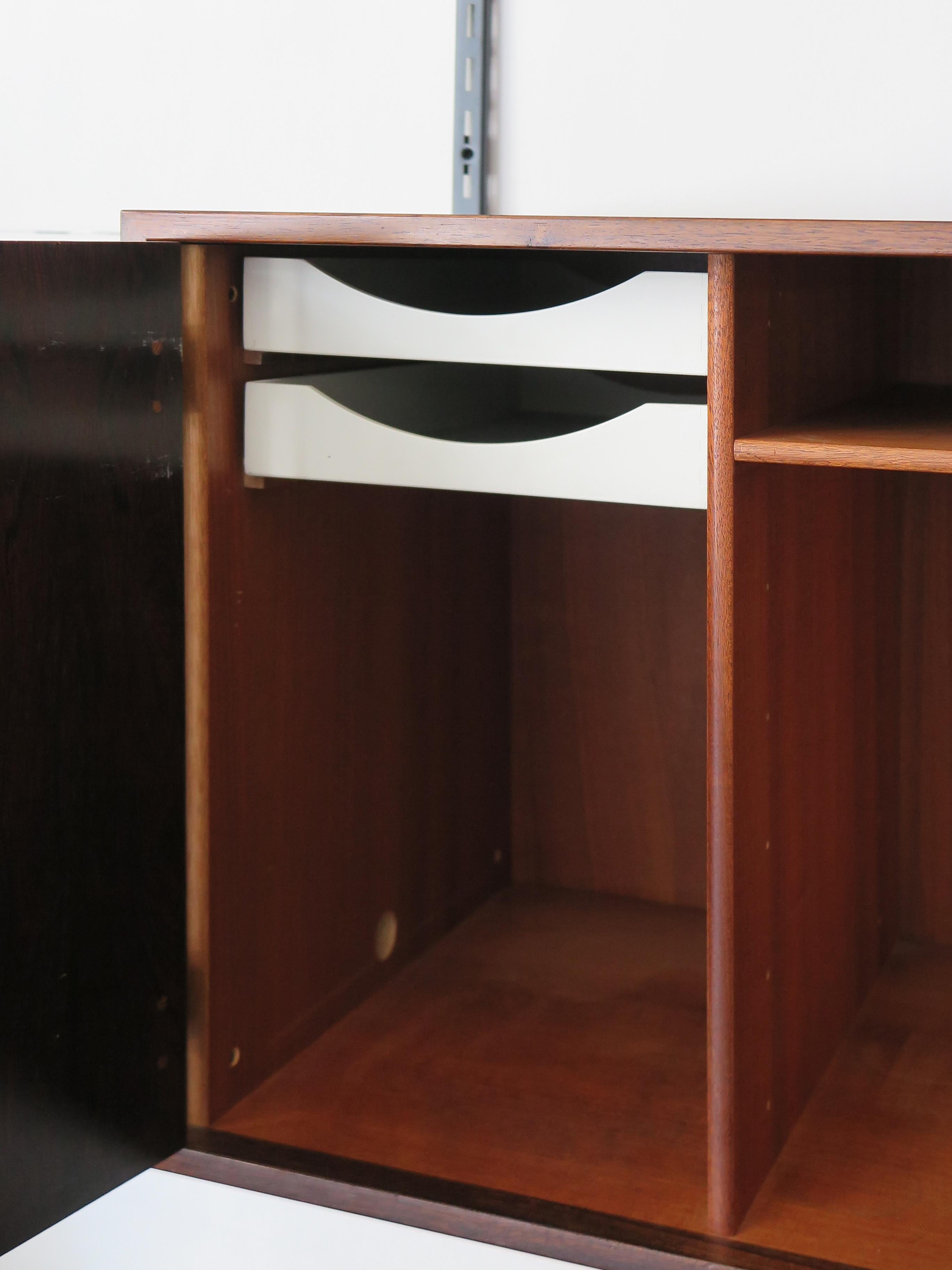 Kai Kristiansen MidCentury Scandinavian Dark Wood Shelves System Fm Møbler 1960s 2