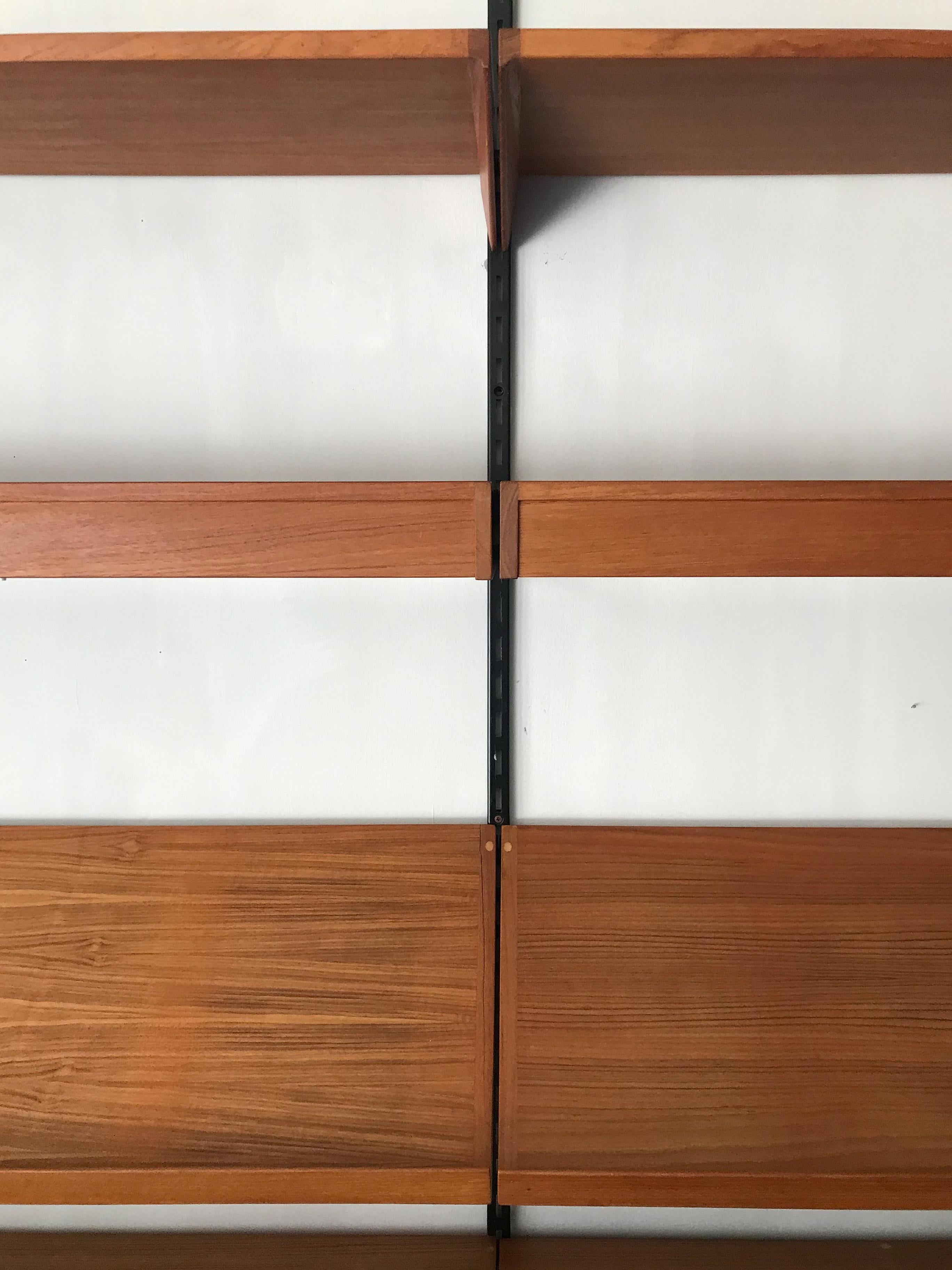 Kai Kristiansen Midcentury Scandinavian Teak Oak Shelves System FM Møbler, 1960s 9