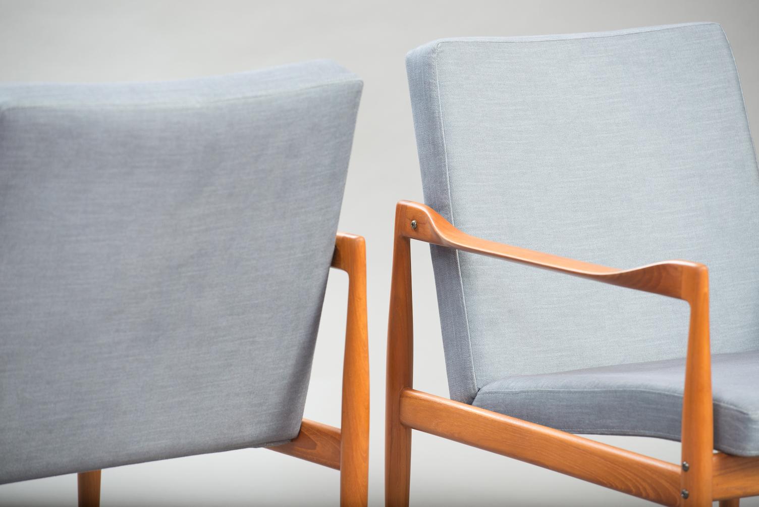 Danish Kai Kristiansen Midcentury Teak Lounge Chairs for Fritz Hansen, Set of Two For Sale