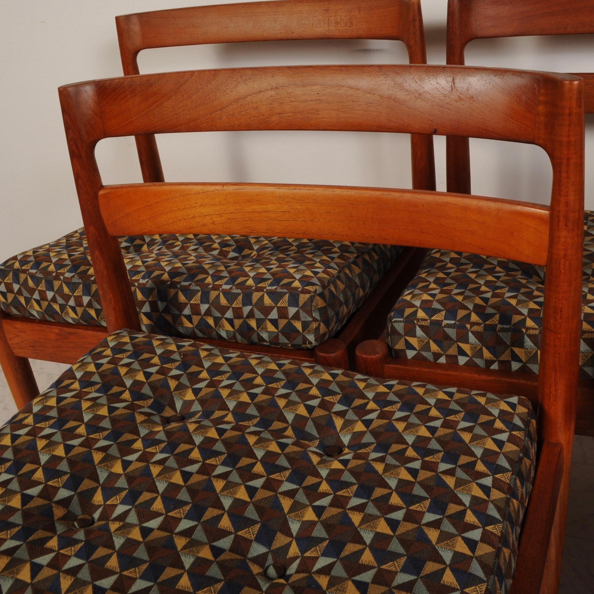 Danish Kai Kristiansen Model 301 Teak Chairs for Magnus Olesen