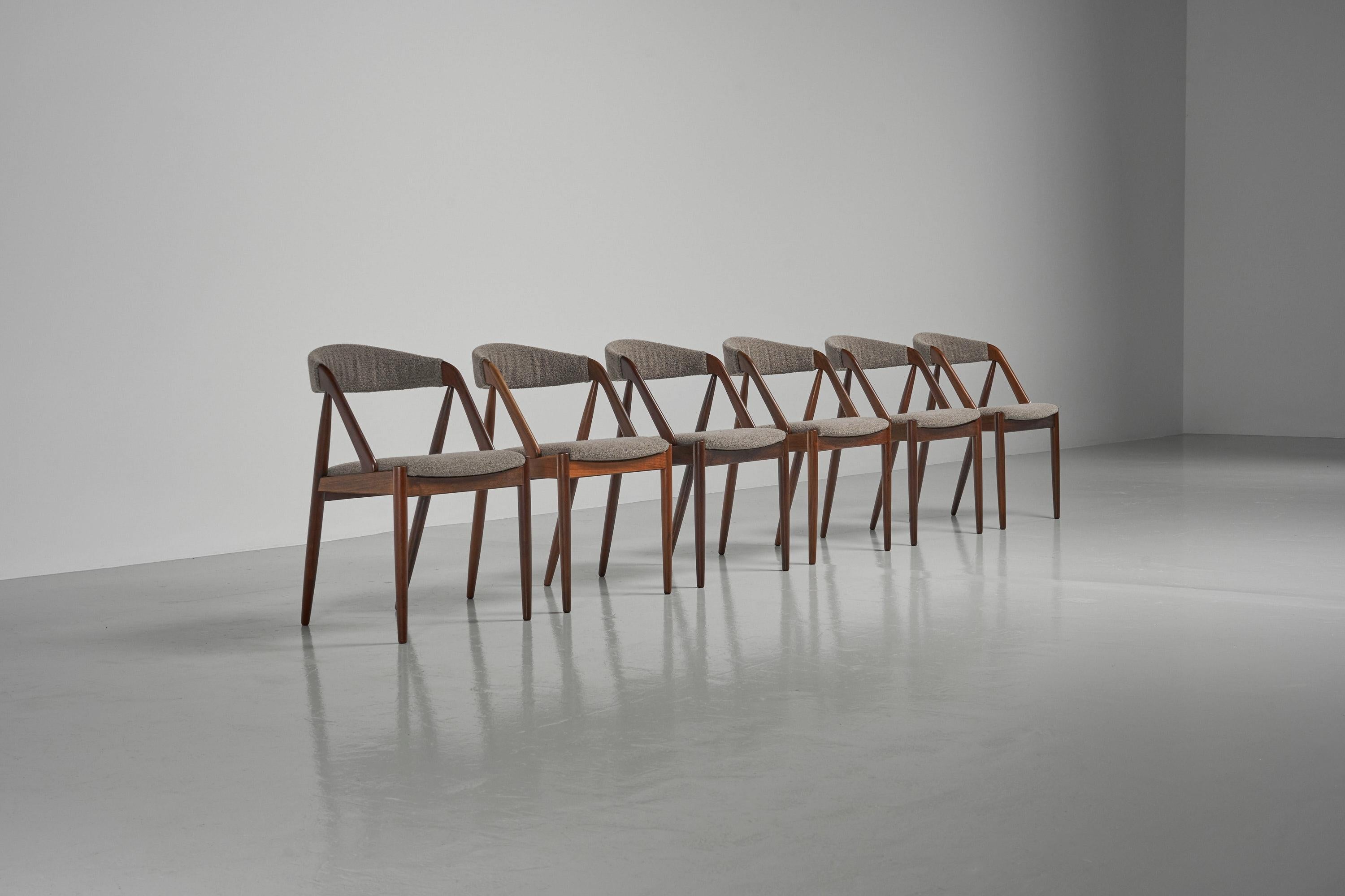 Danish Kai Kristiansen Model 31 Chairs Schou Andersen, Denmark, 1956
