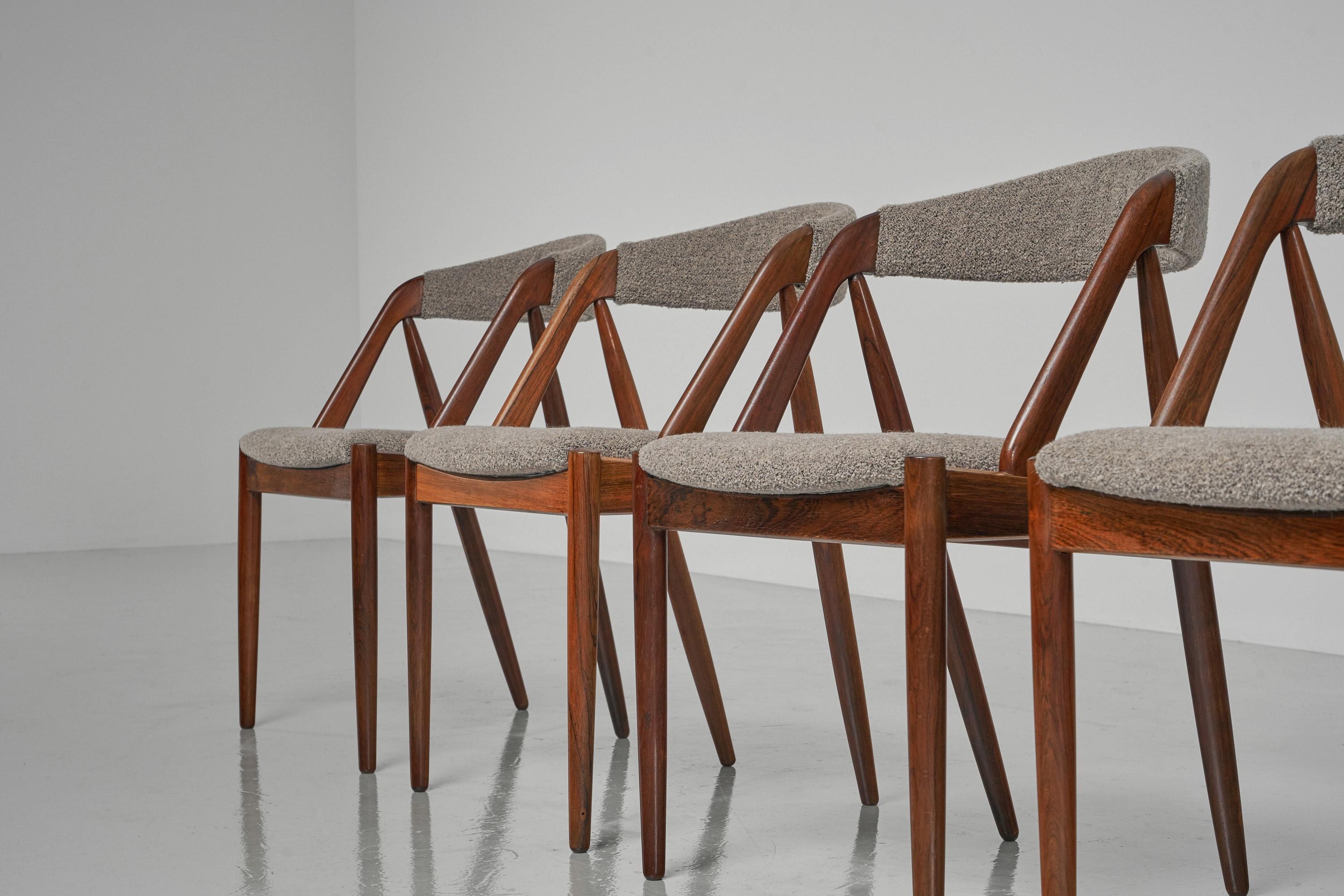 Kai Kristiansen Model 31 Chairs Schou Andersen, Denmark, 1956 In Good Condition In Roosendaal, Noord Brabant