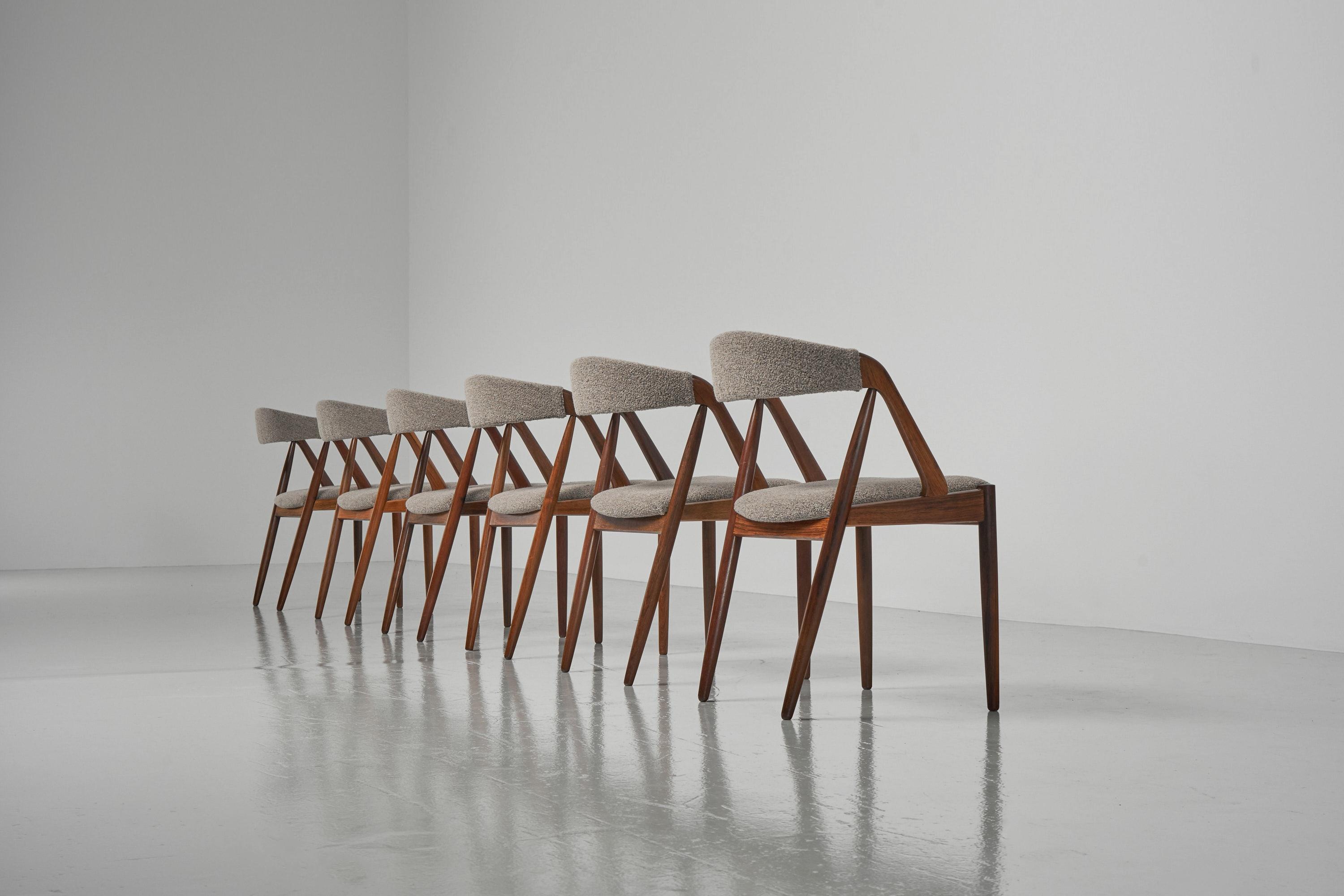 Mid-20th Century Kai Kristiansen Model 31 Chairs Schou Andersen, Denmark, 1956