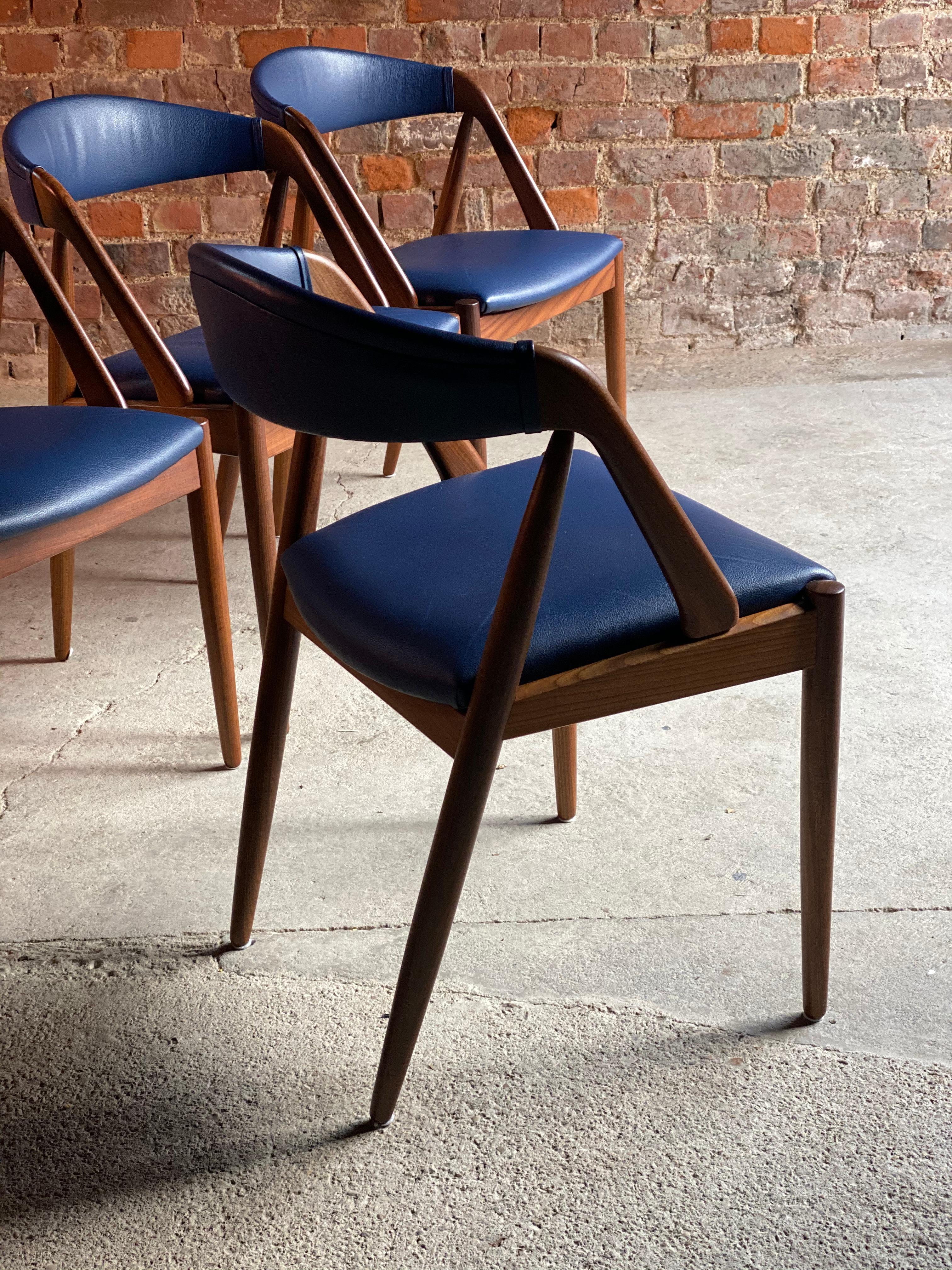 Kai Kristiansen Model 31 Dining Chairs Afromosia Teak Set of Six, Denmark, 1960s 1