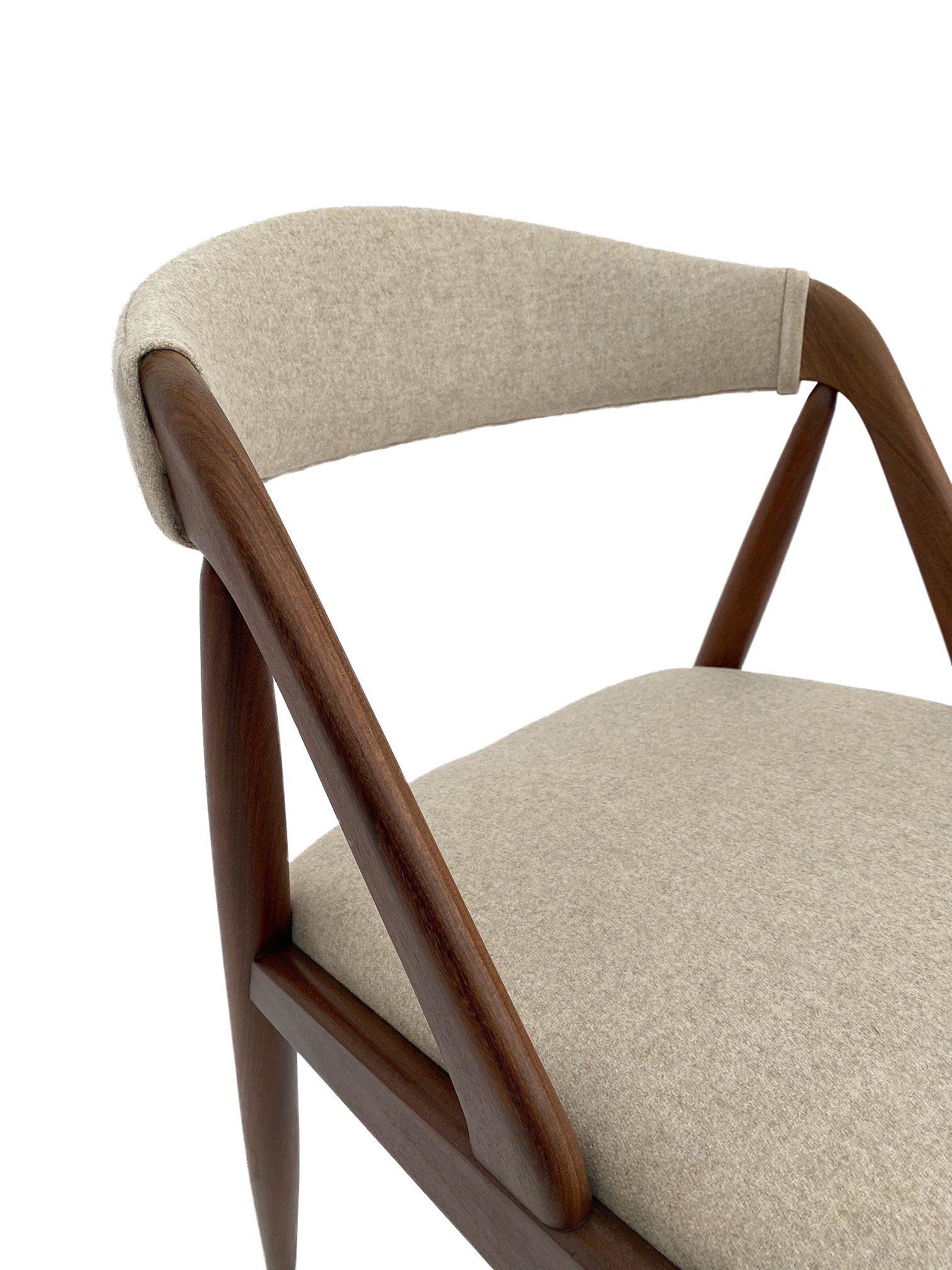 Kai Kristiansen Model 31 for Shou Andersen Teak and Cream Wool Desk Chair 5
