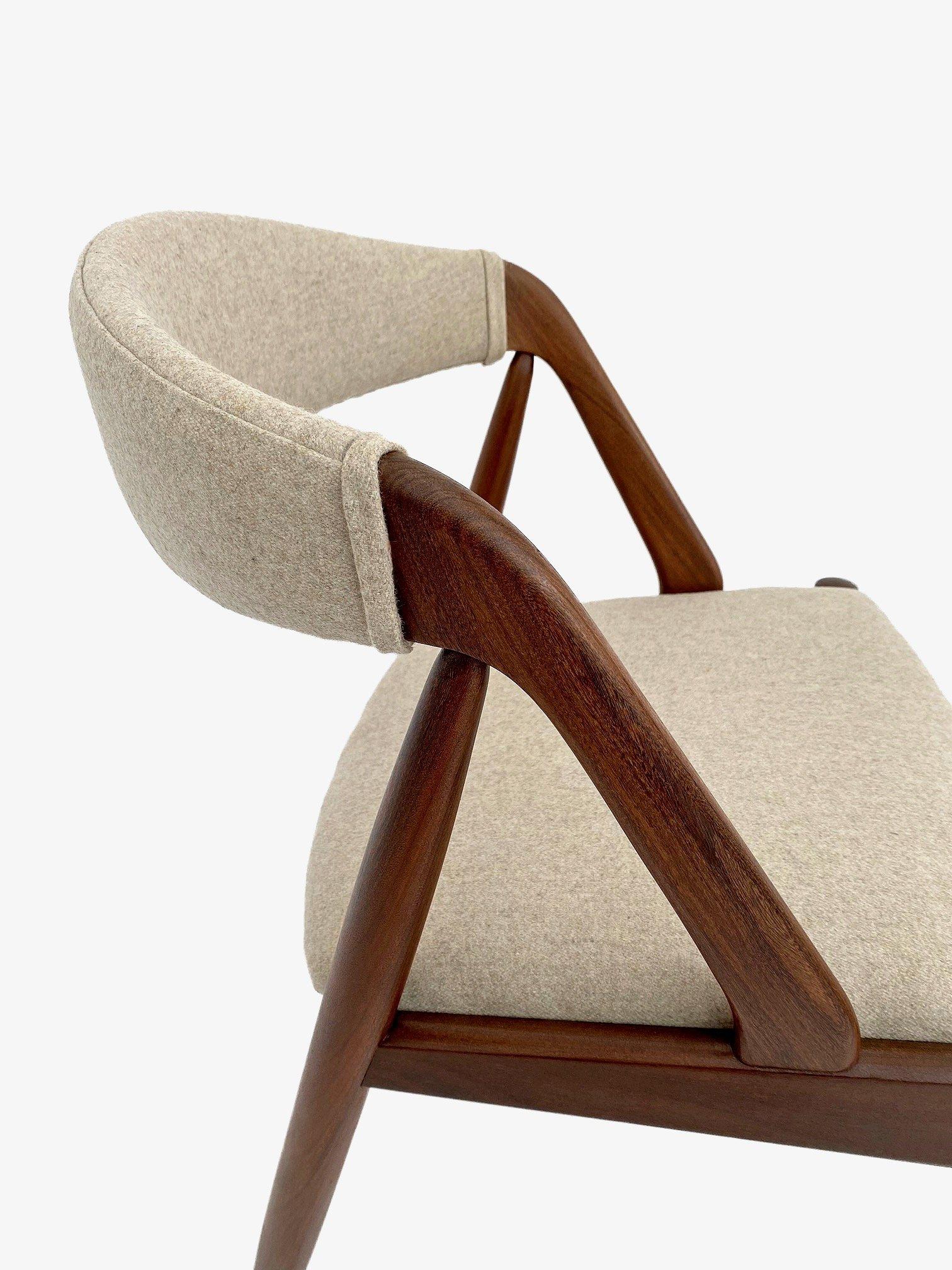 Kai Kristiansen Model 31 for Shou Andersen Teak and Cream Wool Desk Chair 6