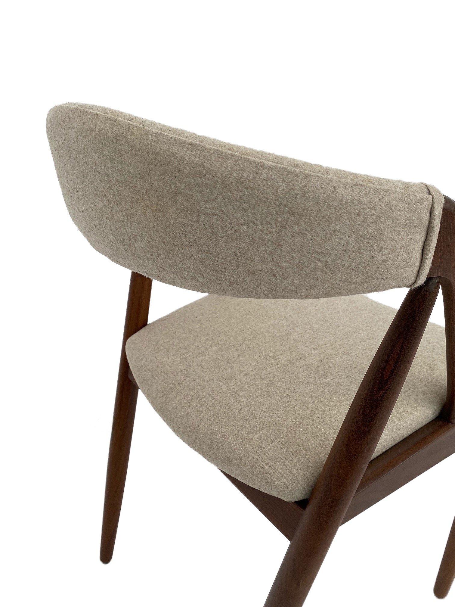 Kai Kristiansen Model 31 for Shou Andersen Teak and Cream Wool Desk Chair 7