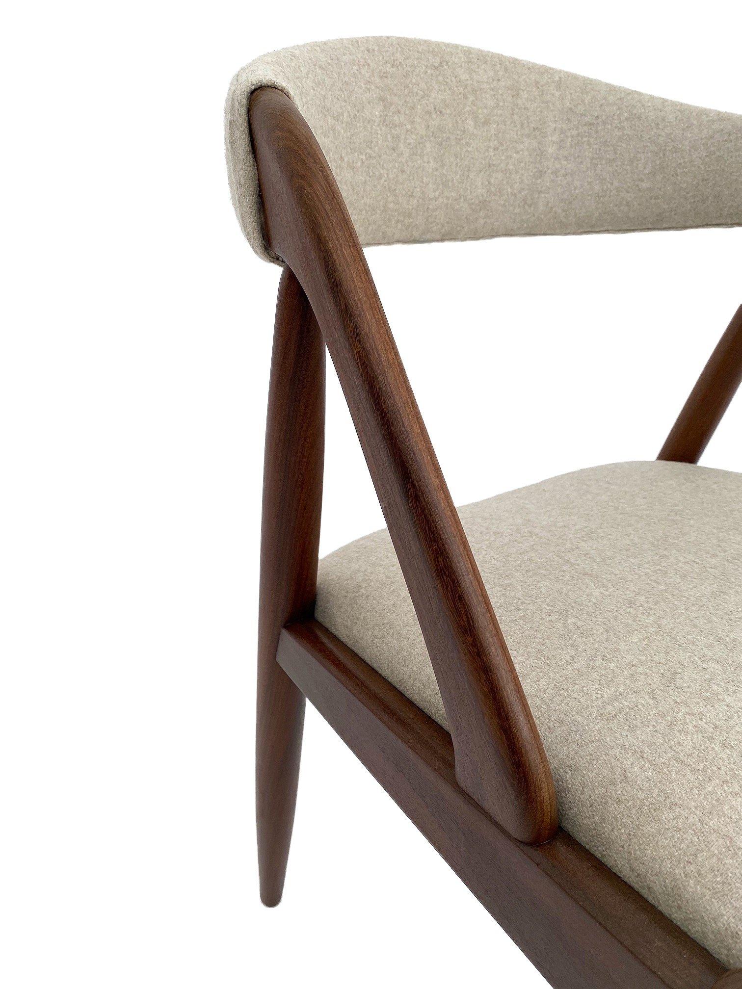 Kai Kristiansen Model 31 for Shou Andersen Teak and Cream Wool Desk Chair 8