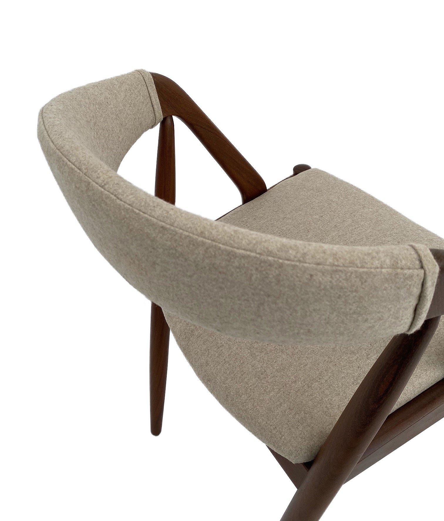 Kai Kristiansen Model 31 for Shou Andersen Teak and Cream Wool Desk Chair 12