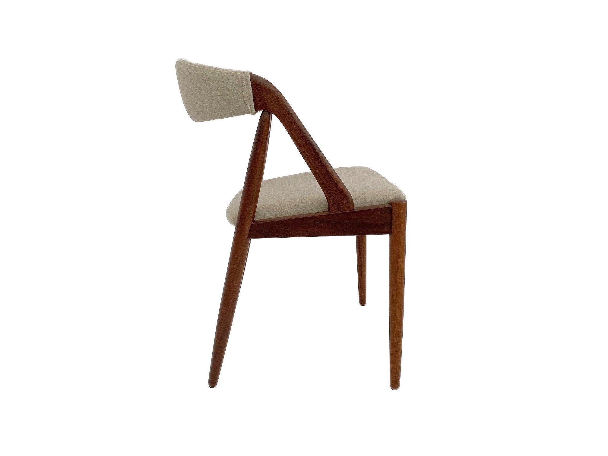 Danish Kai Kristiansen Model 31 for Shou Andersen Teak and Cream Wool Desk Chair