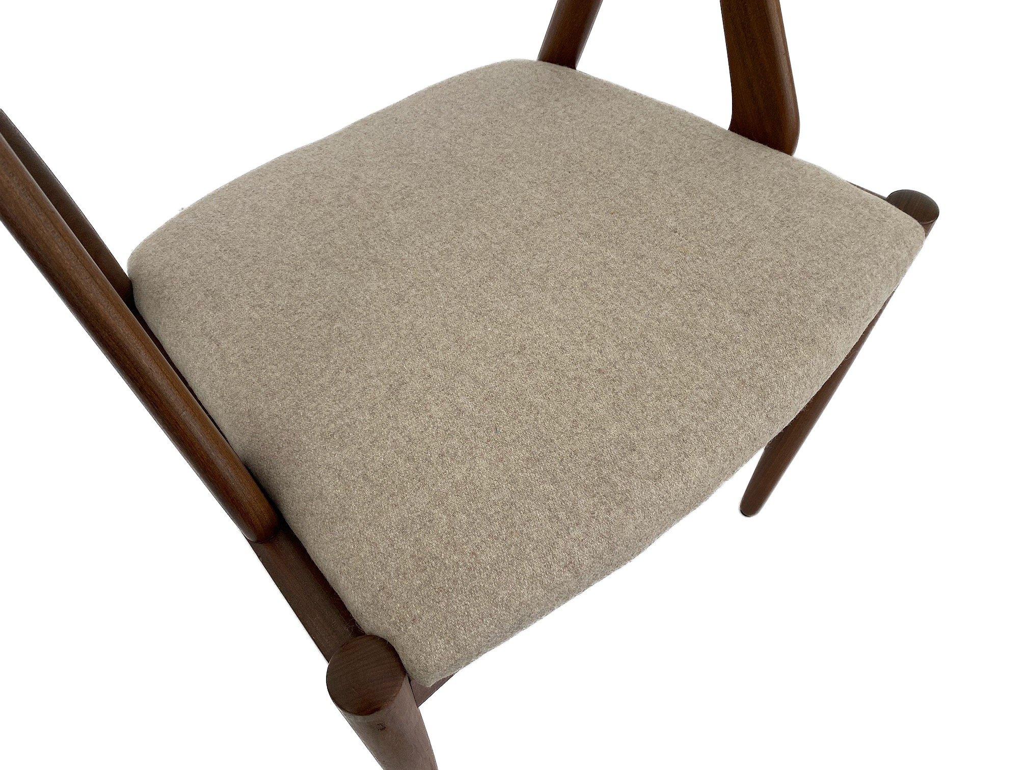 Kai Kristiansen Model 31 for Shou Andersen Teak and Cream Wool Desk Chair 2