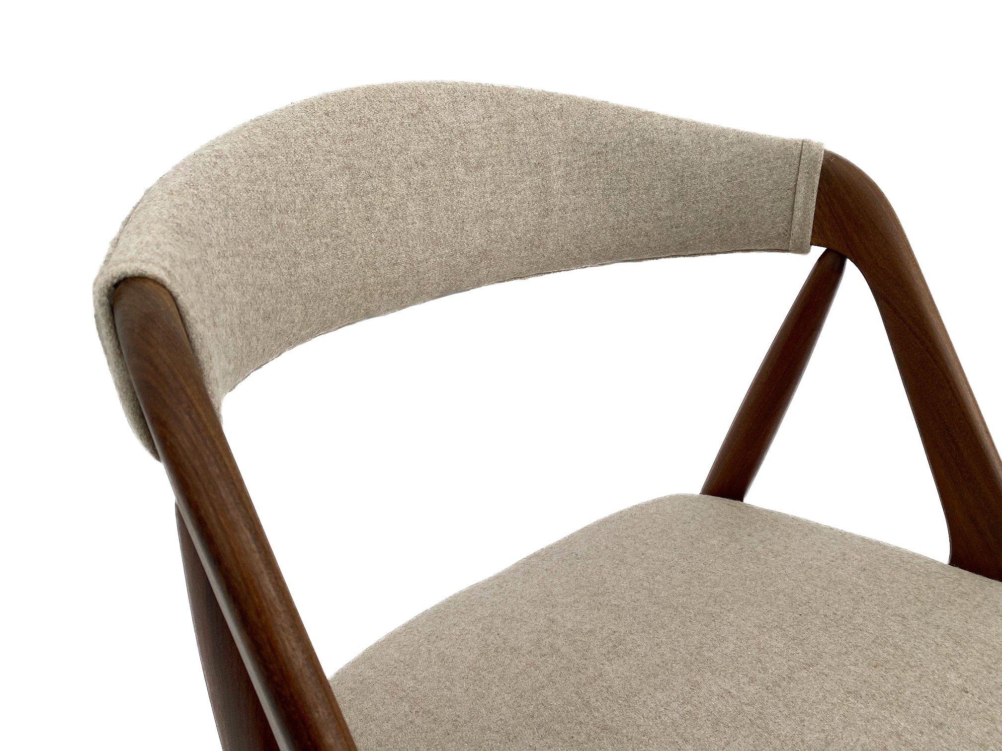 Kai Kristiansen Model 31 for Shou Andersen Teak and Cream Wool Desk Chair 3